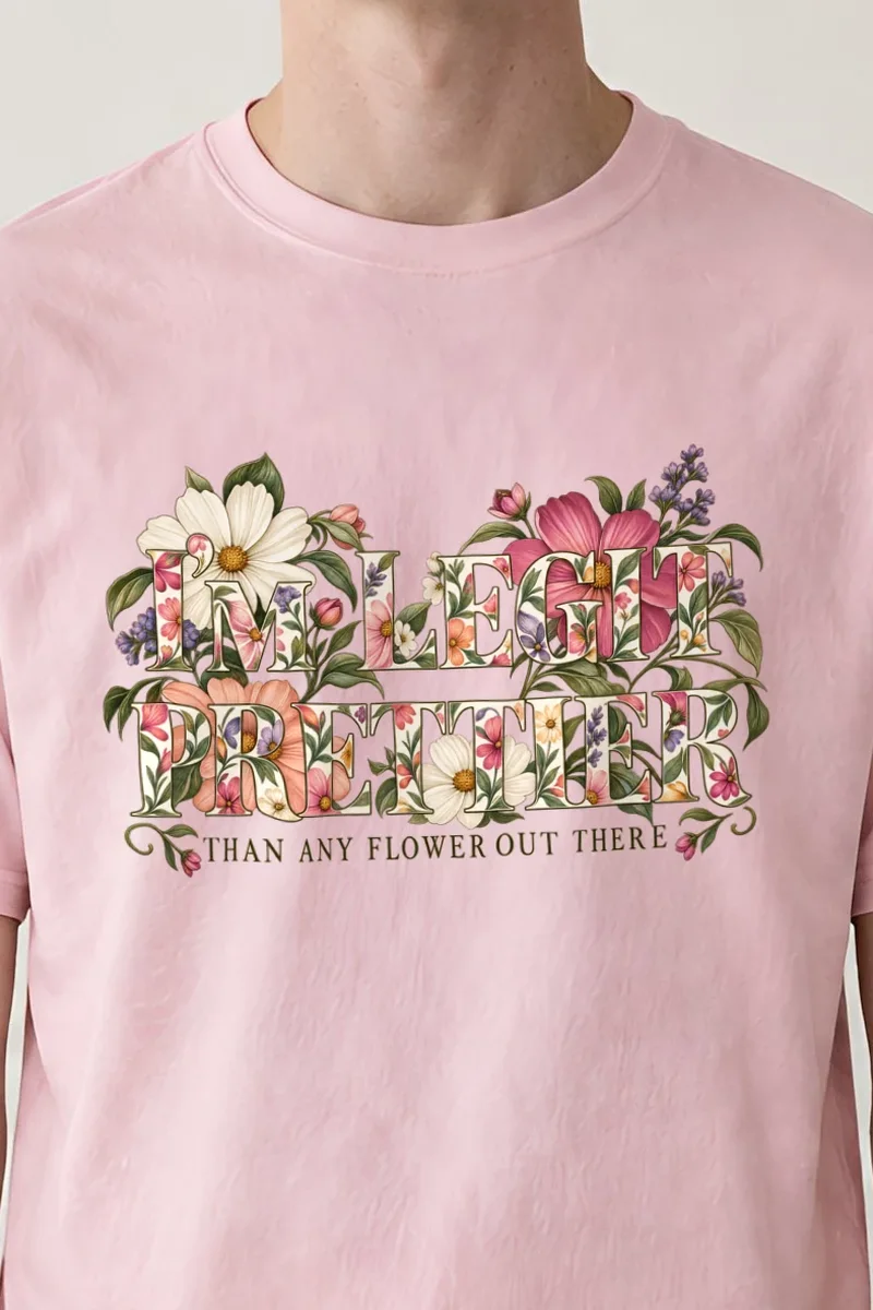 "Prettier Than Any Flower" Heavyweight Unisex Crewneck T-shirt