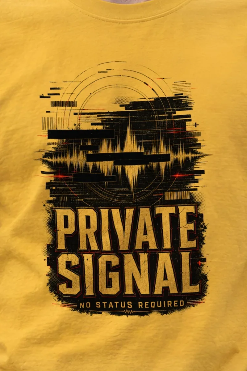"Private Signal" Heavyweight Unisex Crewneck T-shirt