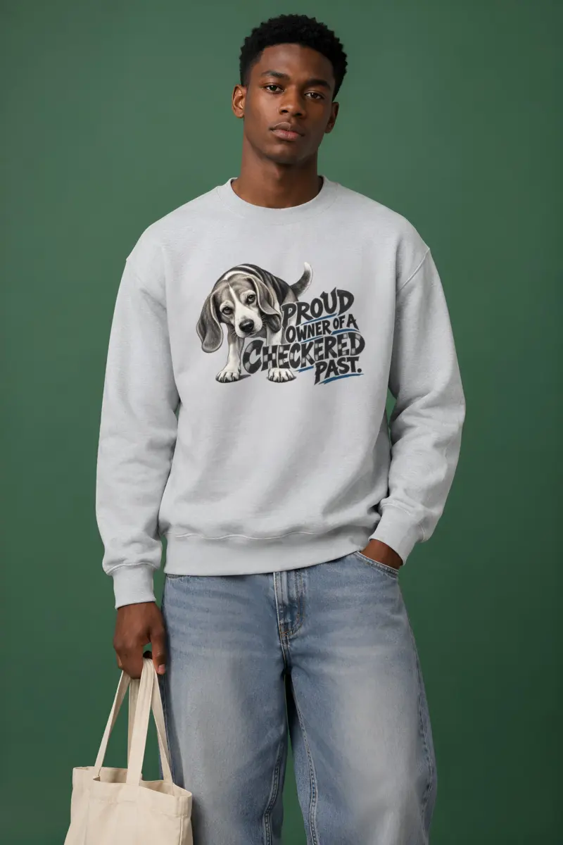 “Proud Owner of a Checkered Past” Heavy Blend Unisex Crewneck Sweatshirt