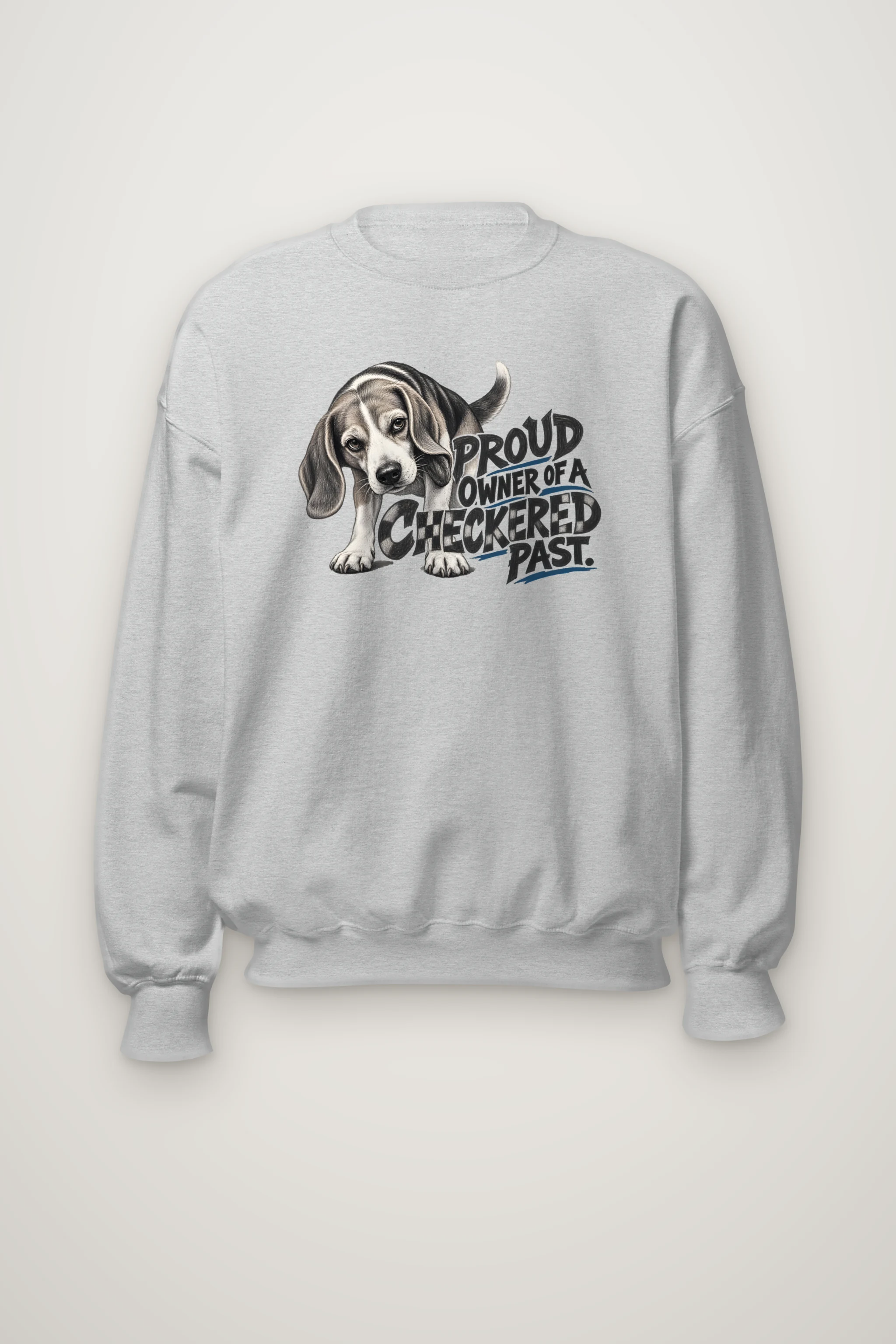 "Proud Owner of a Checkered Past" Heavy Blend Unisex Crewneck Sweatshirt