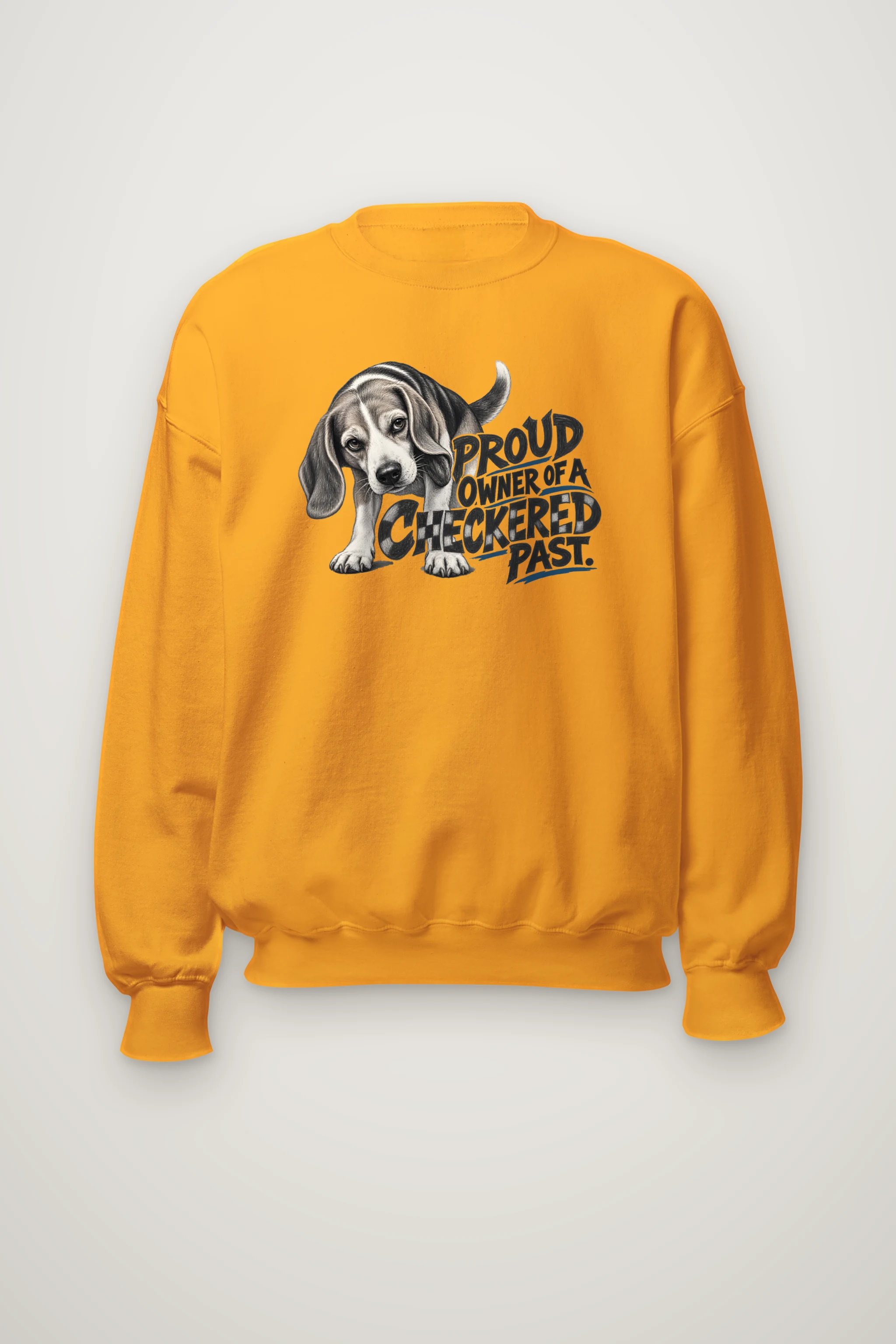 "Proud Owner of a Checkered Past" Heavy Blend Unisex Crewneck Sweatshirt