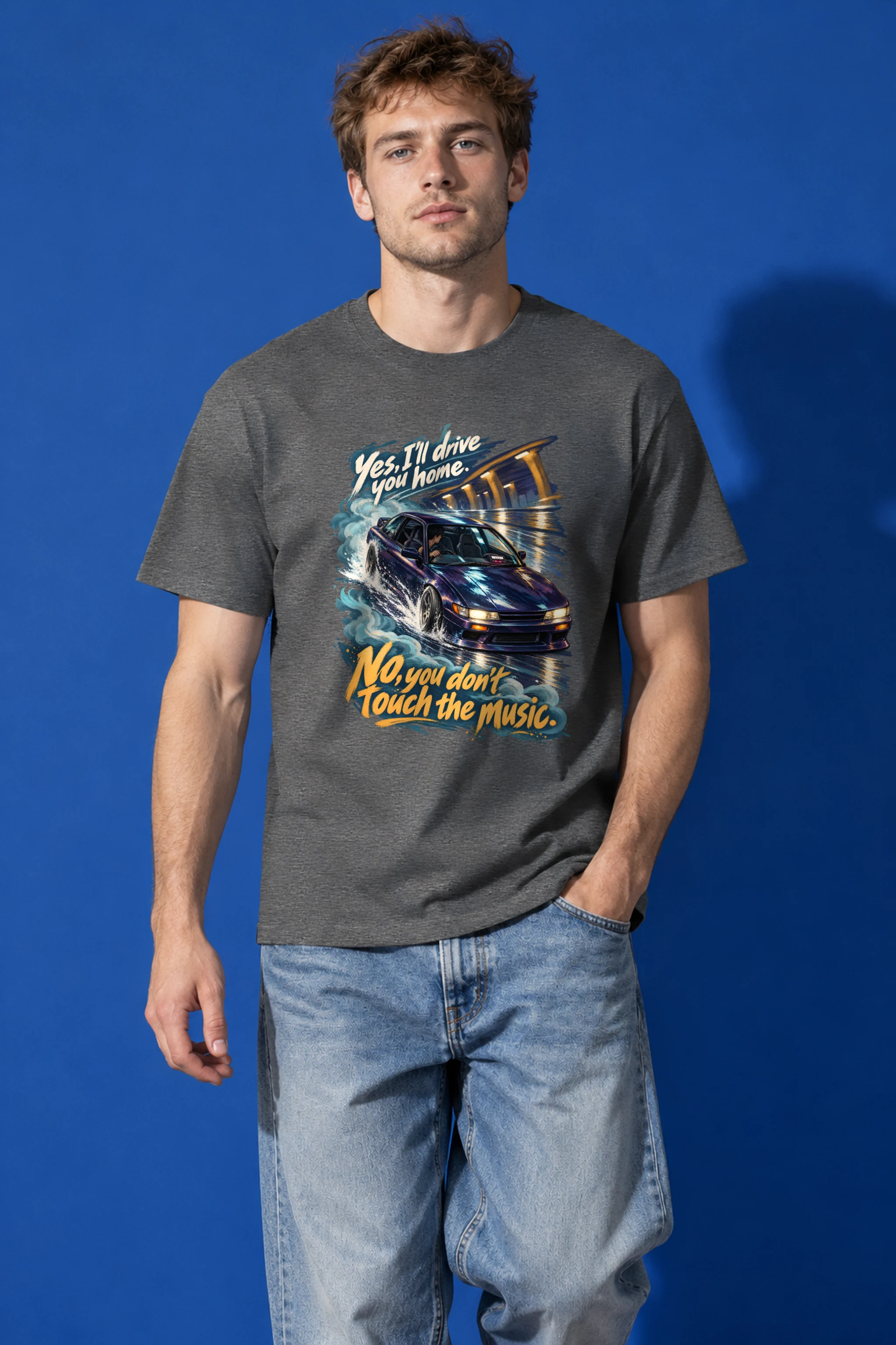 "Purple Coupe Drift" Heavyweight Unisex Crewneck T-shirt