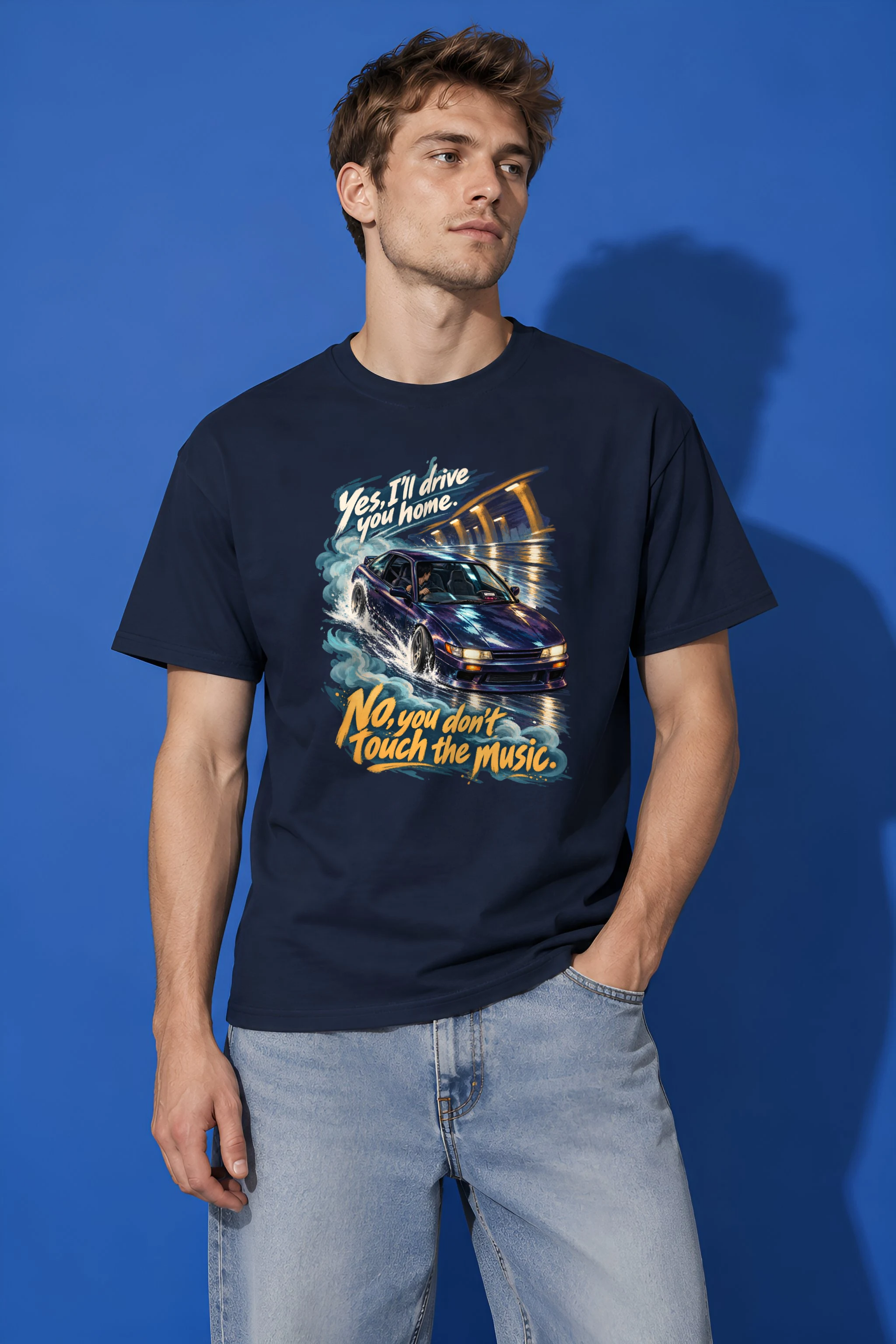"Purple Coupe Drift" Heavyweight Unisex Crewneck T-shirt