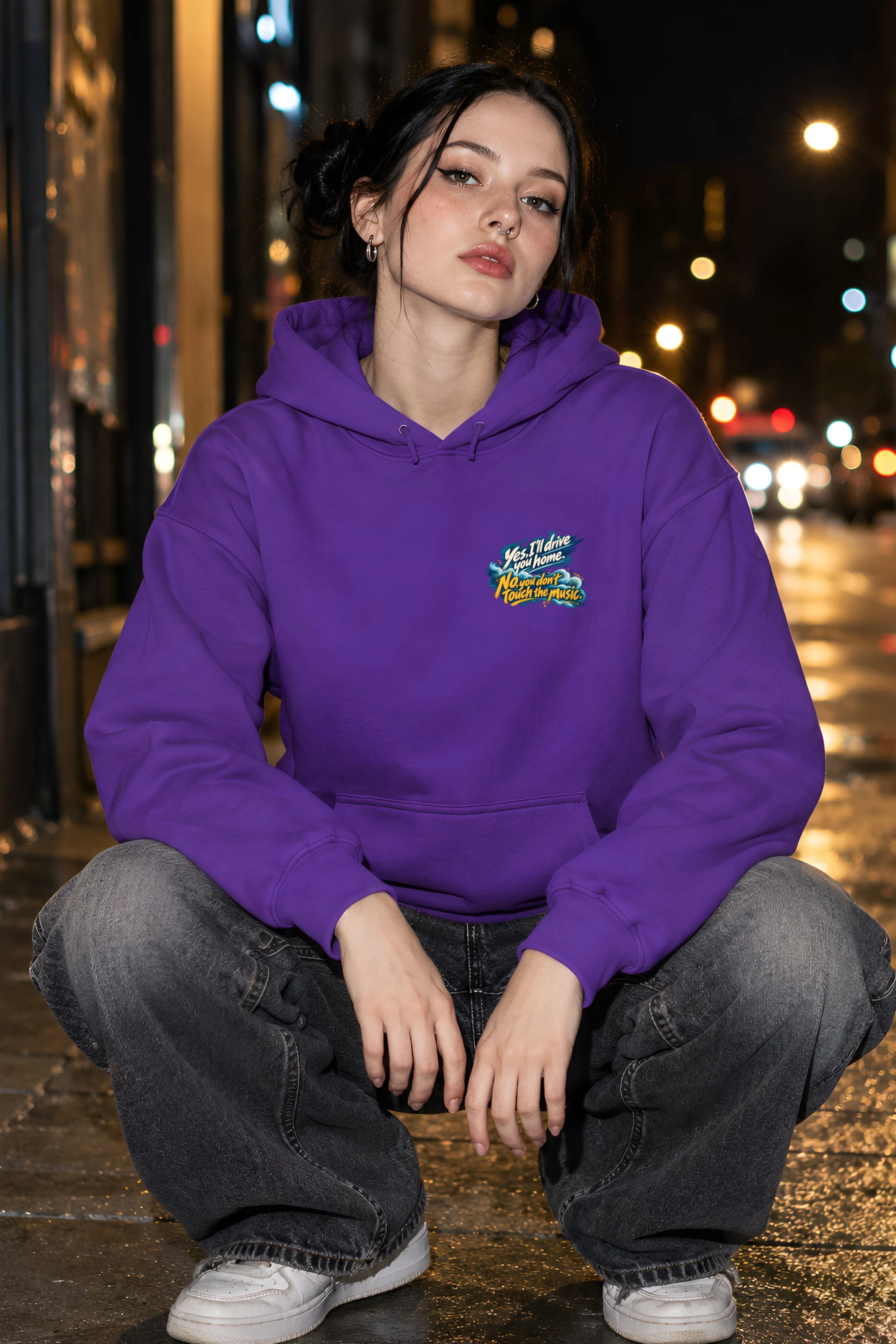 "Purple Coupe Drift" Unisex Pullover Hoodie
