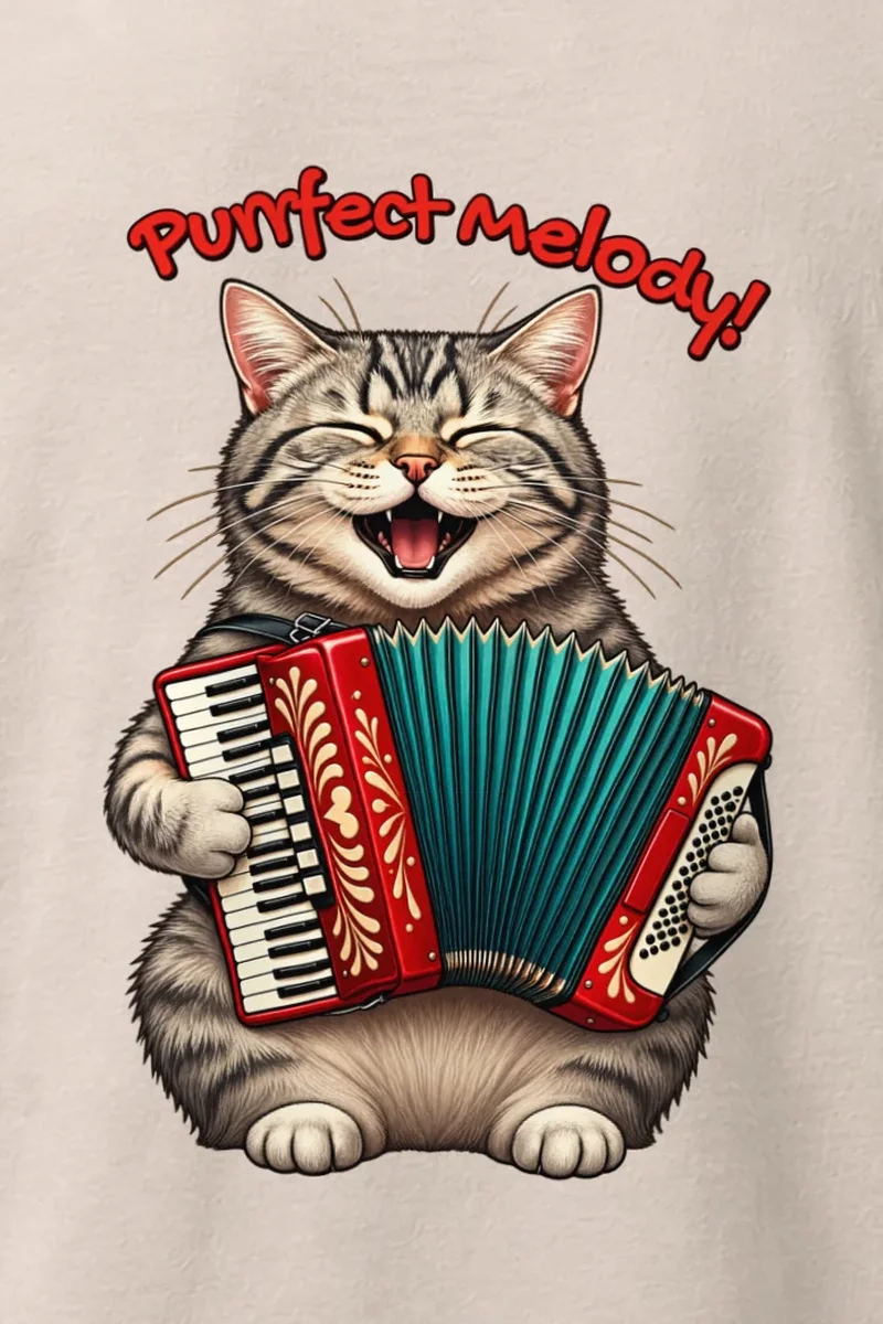 "Purrfect Melody" Heavyweight Unisex Crewneck T-shirt