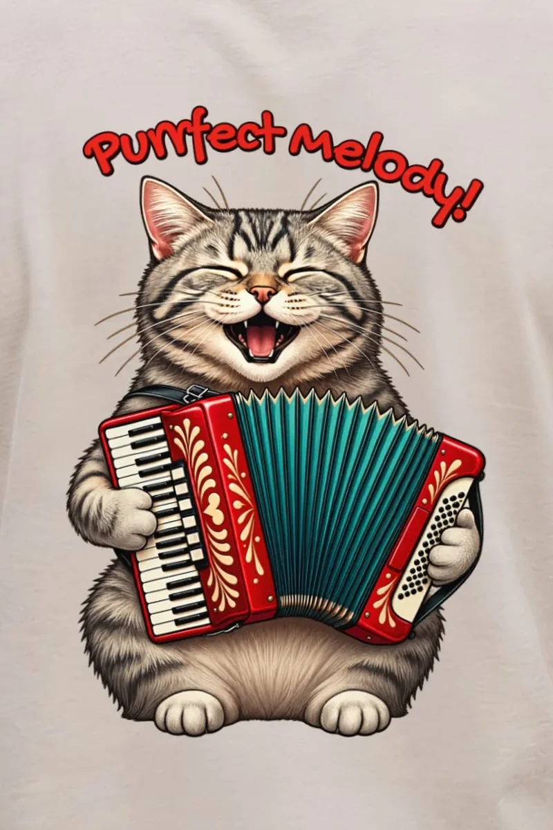 "Purrfect Melody" Heavyweight Unisex Crewneck T-shirt