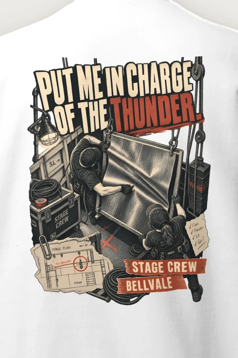 "Put Me in Charge of the Thunder" Heavy Blend Unisex Crewneck Sweatshirt - the graphic up close