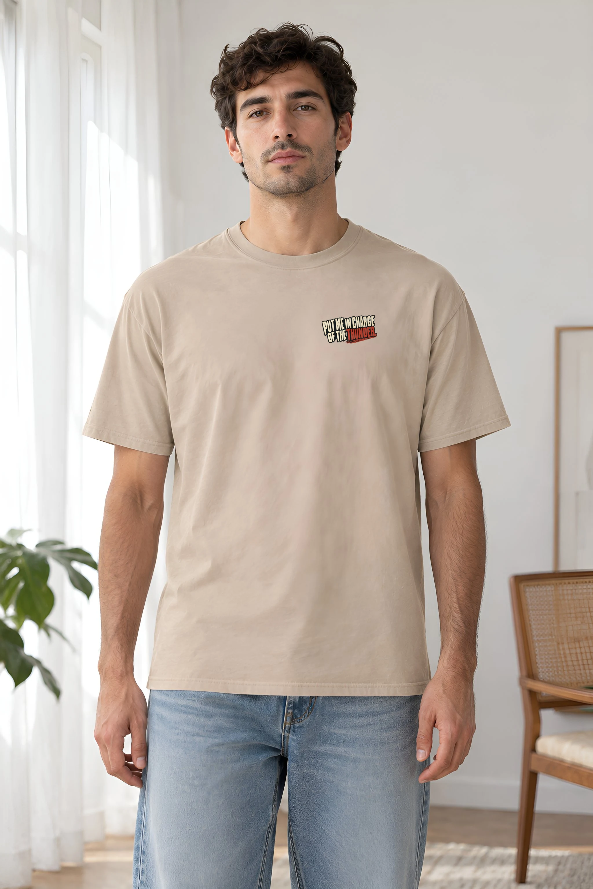"Put Me in Charge of the Thunder" Heavyweight Unisex Crewneck T-shirt