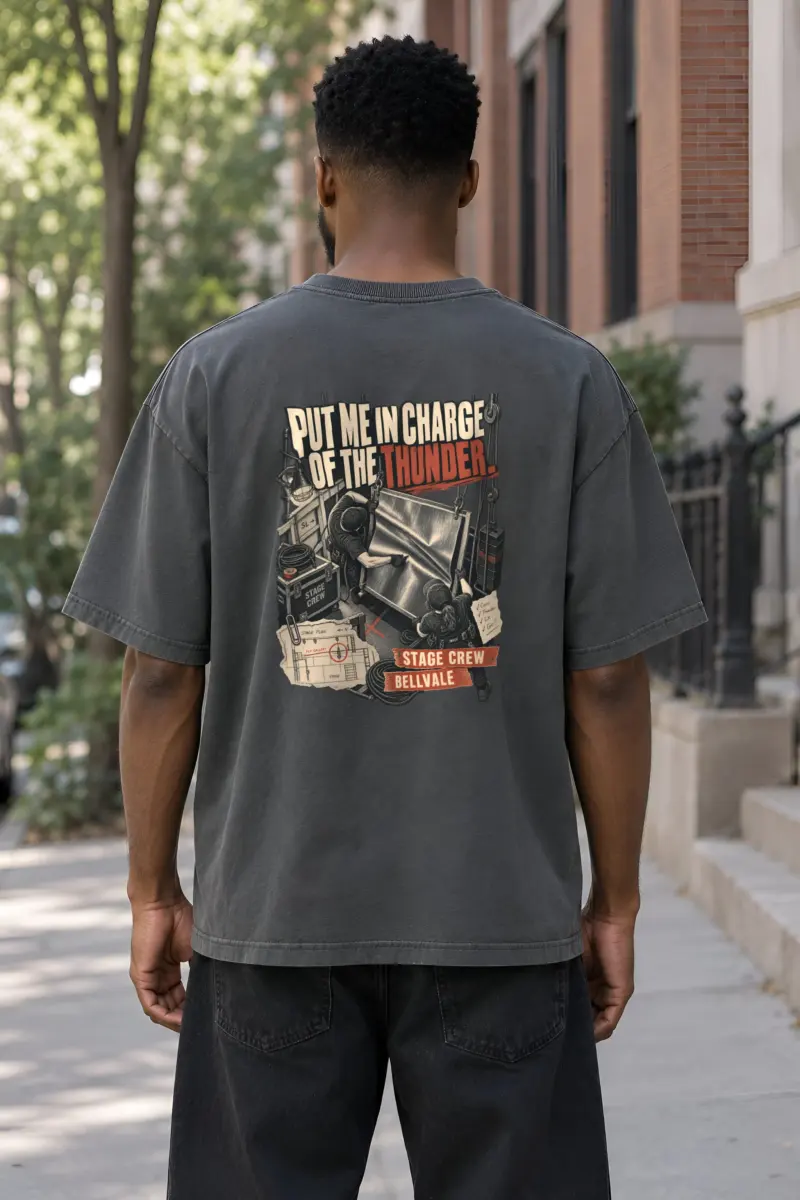 “Put Me in Charge of the Thunder” Men’s Oversized Heavyweight Crewneck T-Shirt