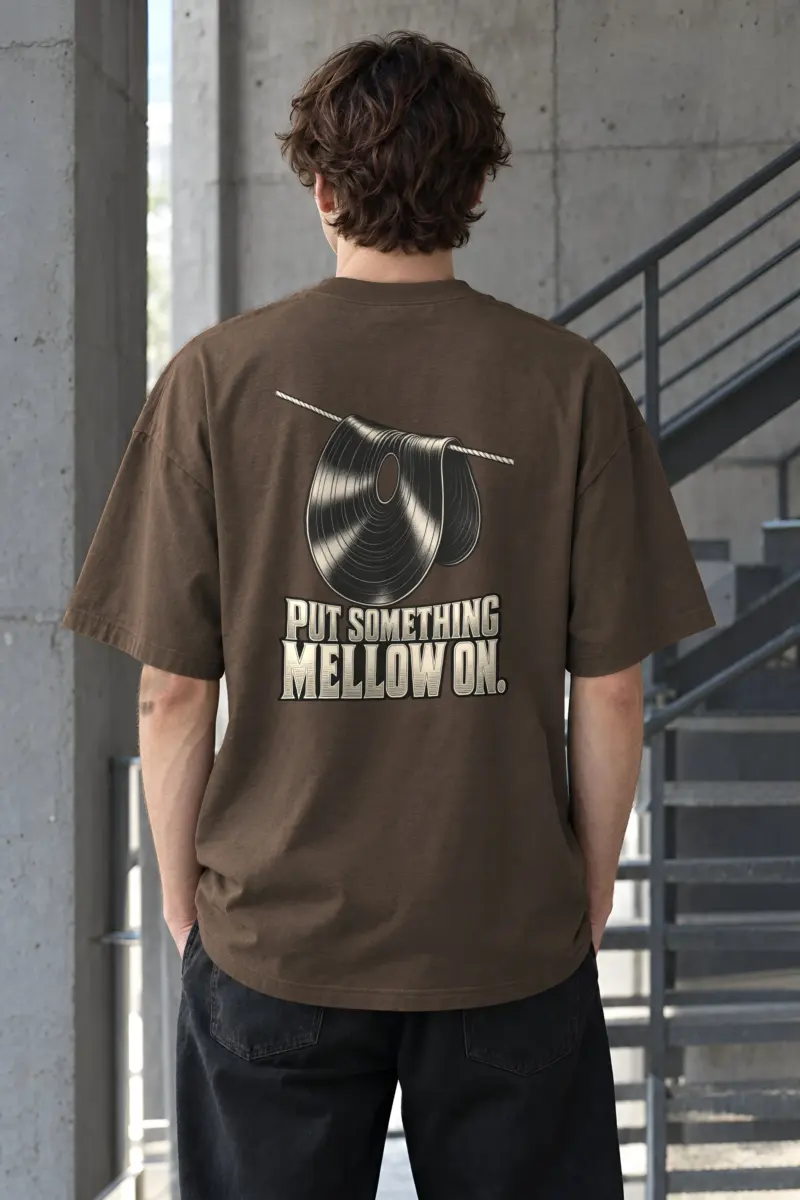 "Put Something Mellow On" Men's Oversized Heavyweight Crewneck T-Shirt