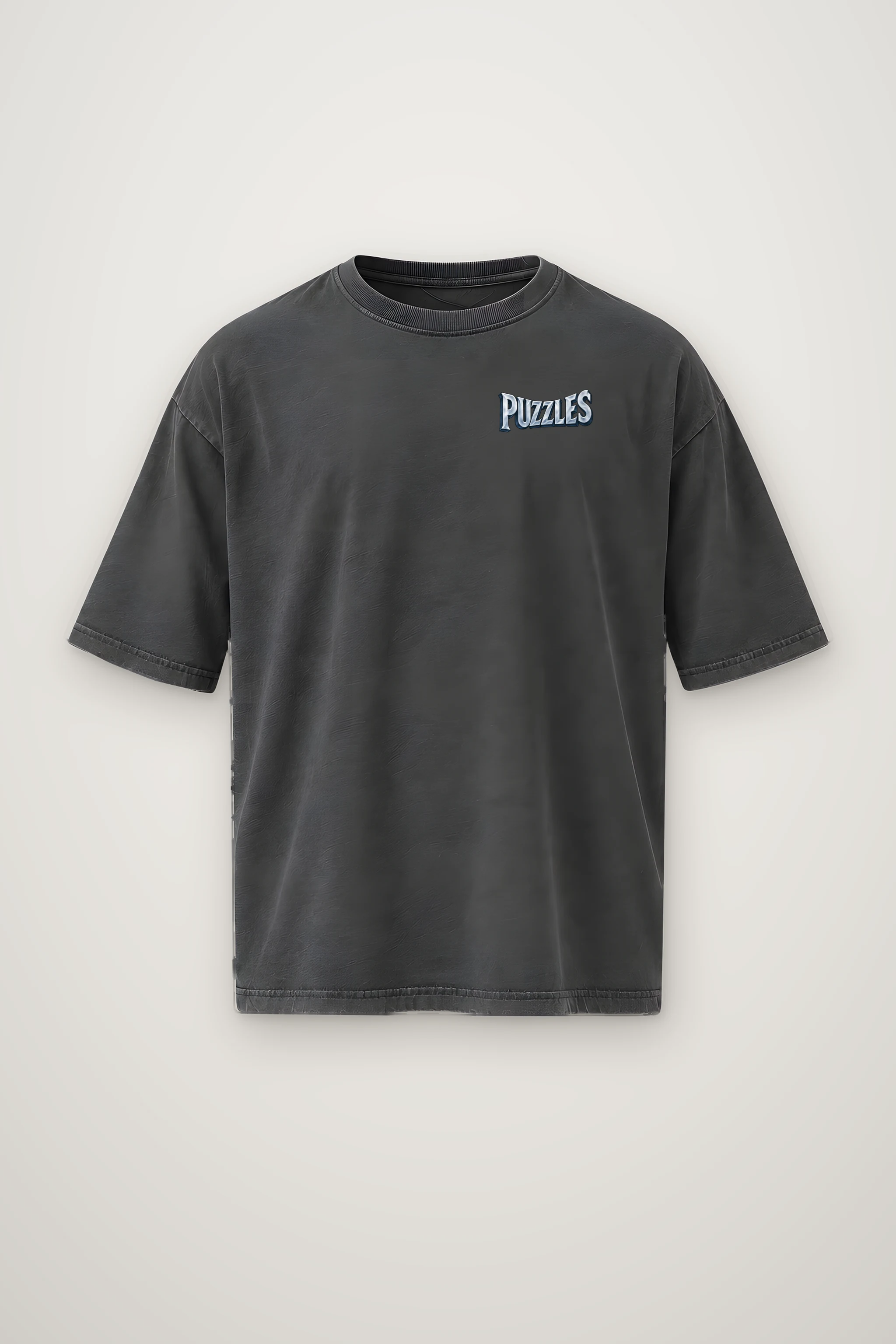 "Puzzles Get the Whole Table" Men's Oversized Heavyweight Crewneck T-Shirt
