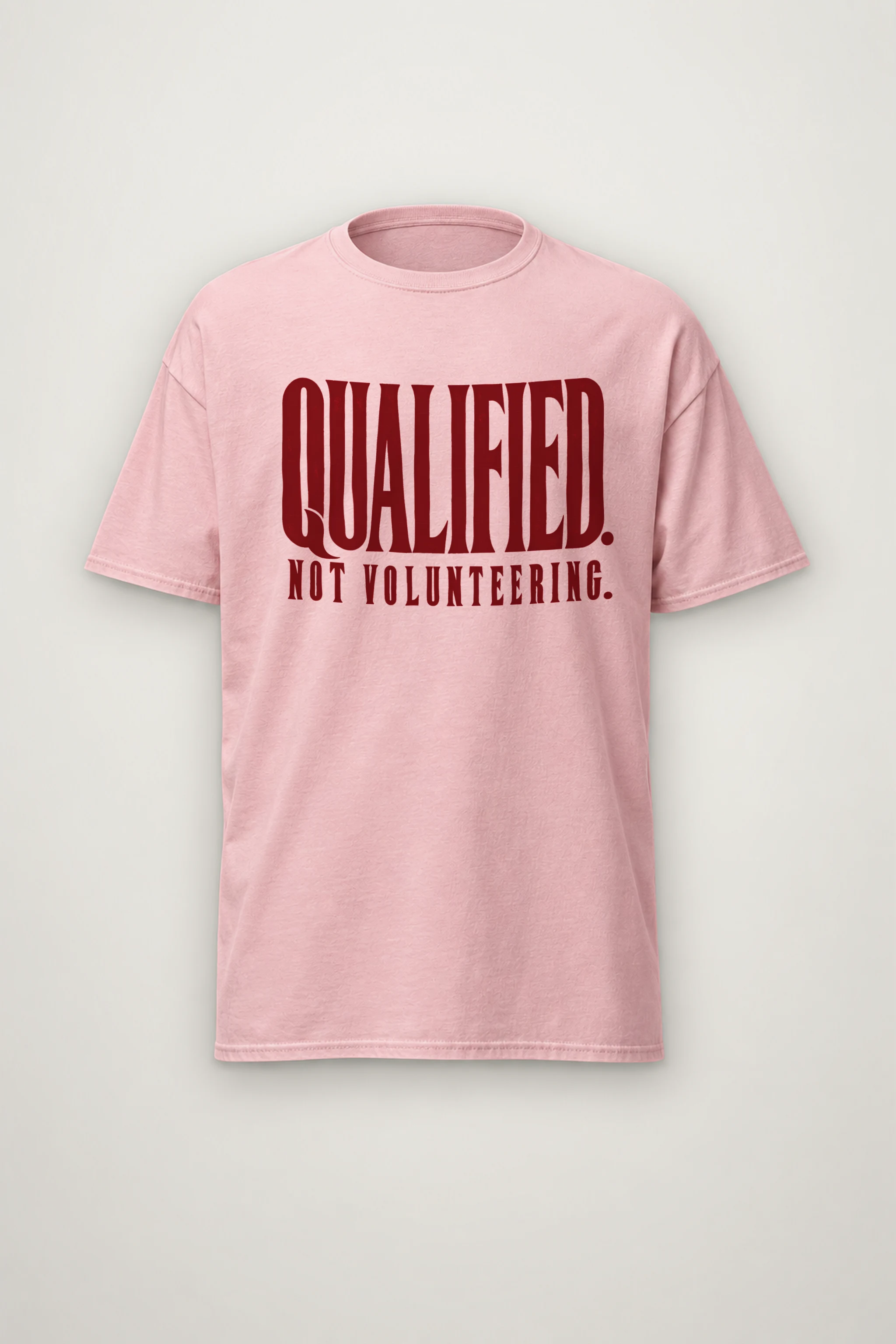 "Qualified. Not Volunteering." Heavyweight Unisex Crewneck T-shirt