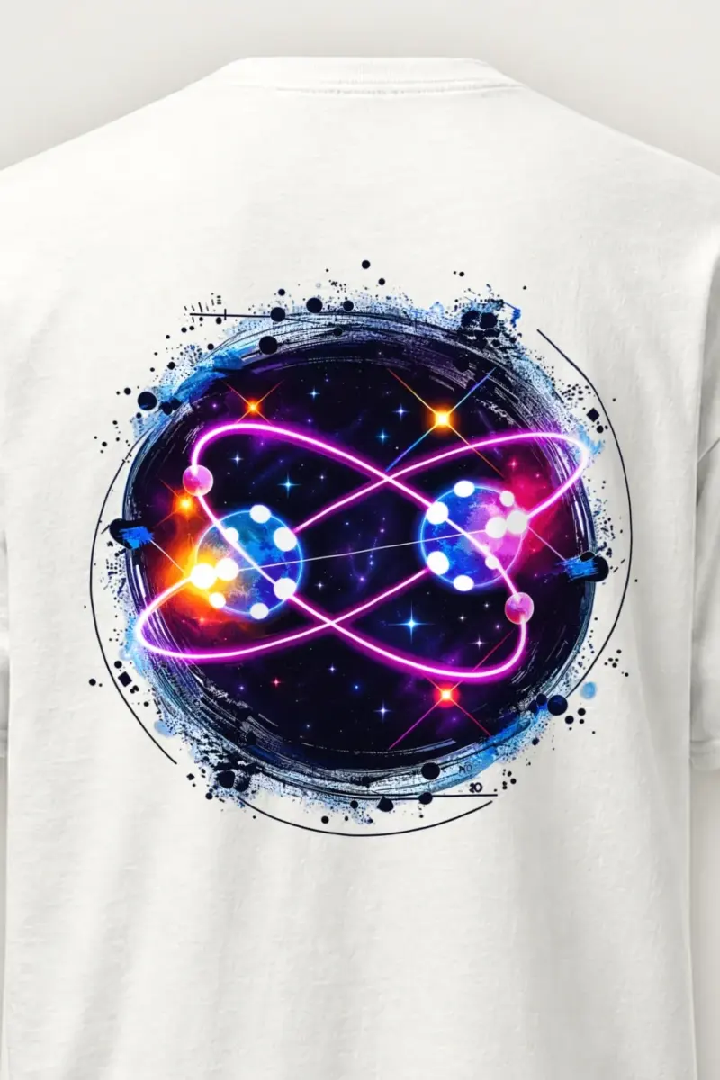 "Quantum Orbit Glow" Heavyweight Unisex Crewneck T-shirt