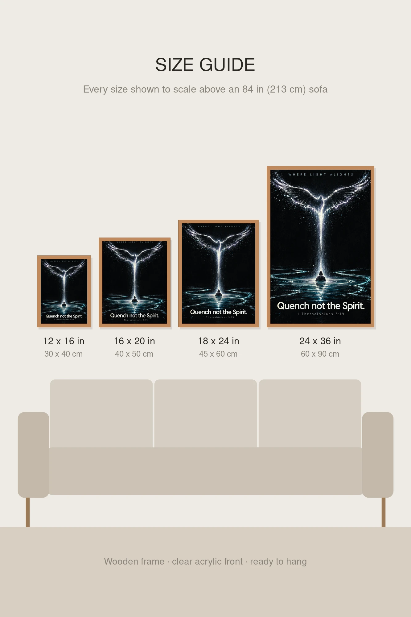 "Quench Not the Spirit" Premium Wooden Framed Poster