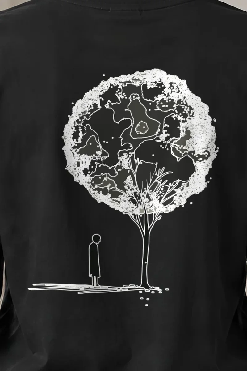 "Quiet Bloom" Unisex Longsleeve T-shirt - the graphic up close