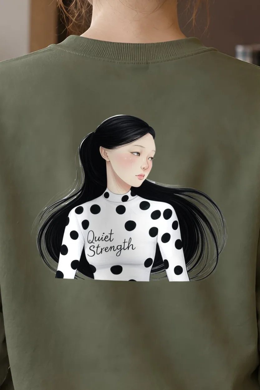 "Quiet Strength" 1 Crewneck Sweatshirt - the graphic up close