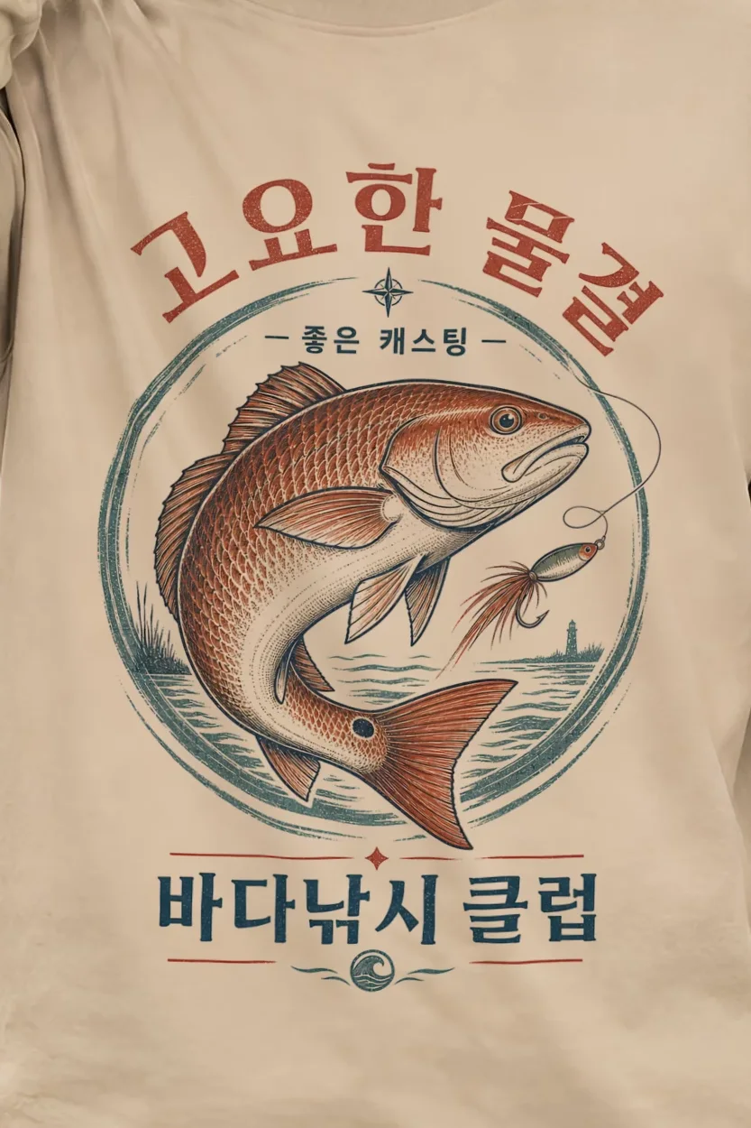"Quiet Waves Fishing Club" Unisex Longsleeve T-shirt - the graphic up close