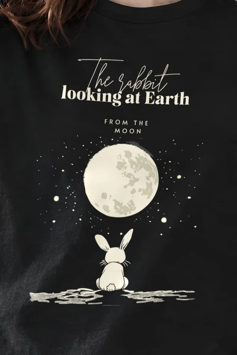 "Rabbit From The Moon" Heavyweight Unisex Crewneck T-shirt
