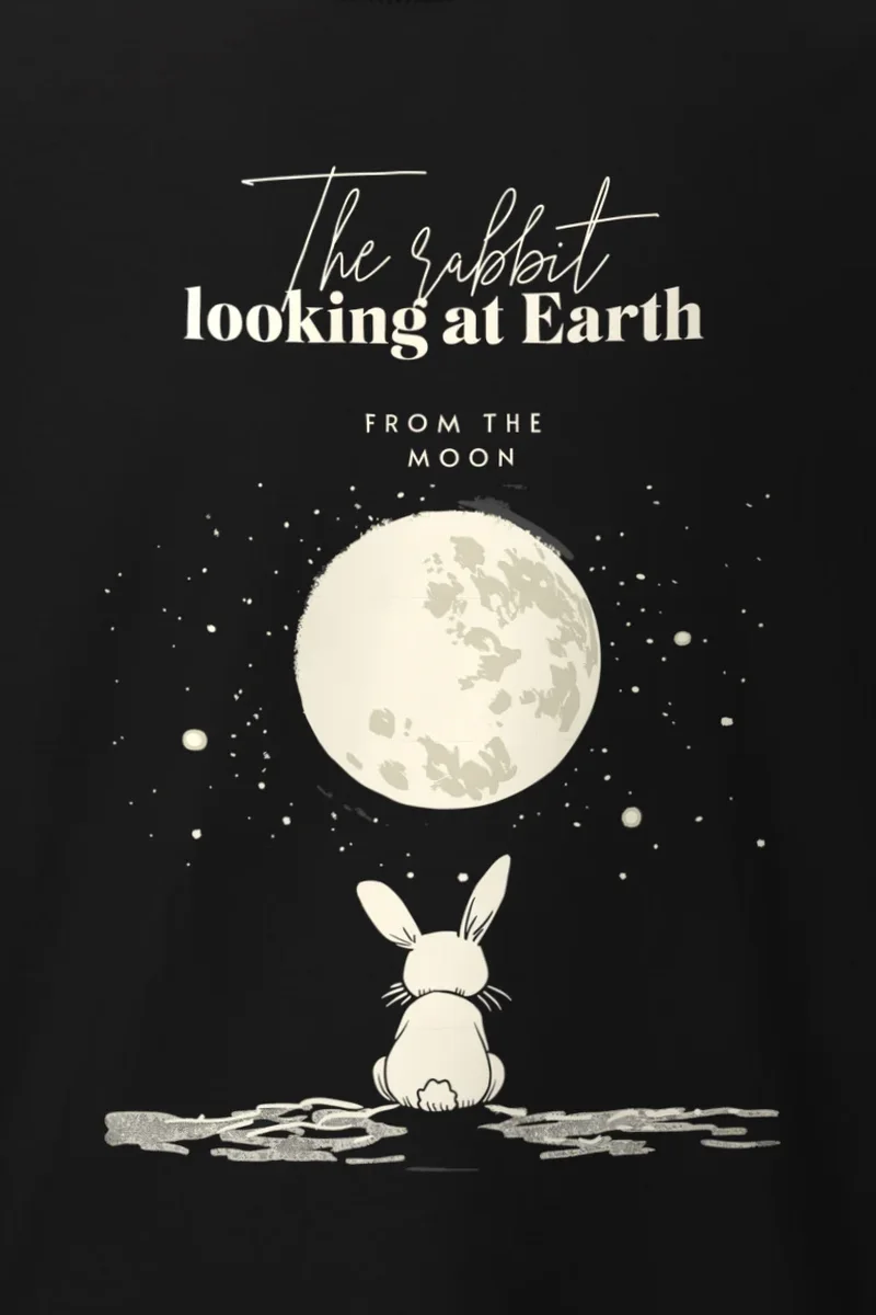 "Rabbit From The Moon" Heavyweight Unisex Crewneck T-shirt