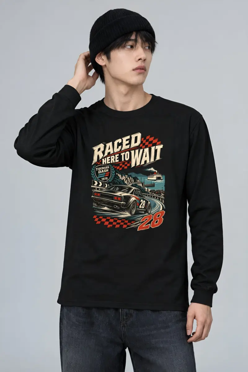 "Raced Here to Wait" Unisex Longsleeve T-shirt