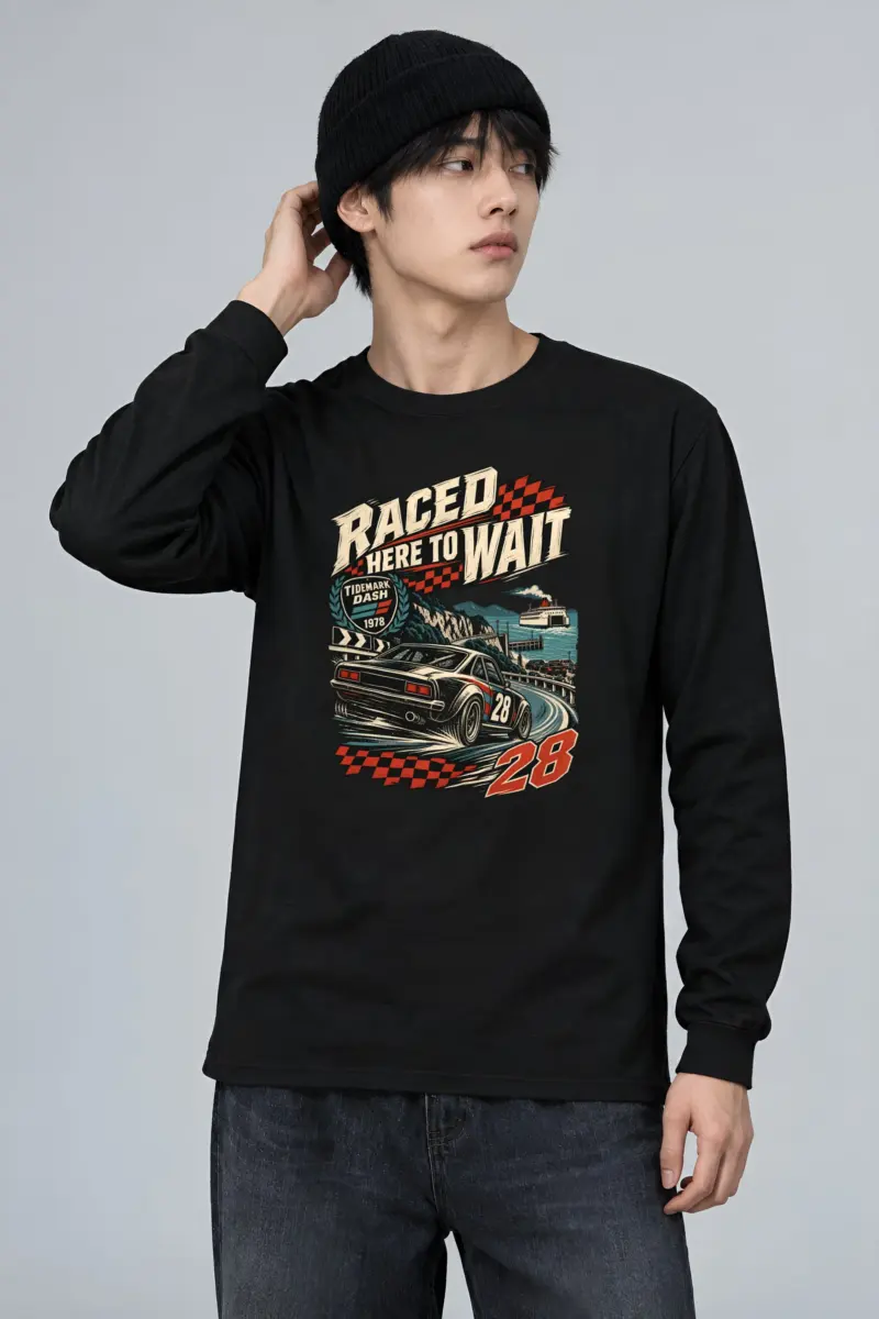 "Raced Here to Wait" Unisex Longsleeve T-shirt