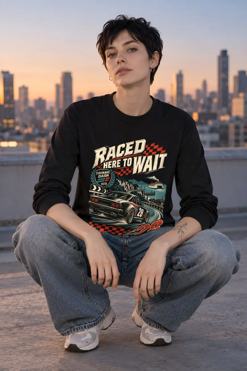 "Raced Here to Wait" Unisex Longsleeve T-shirt