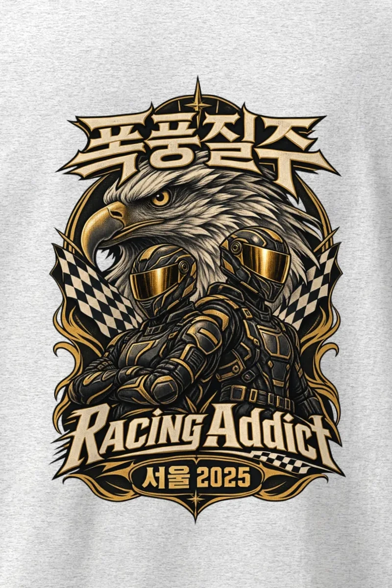 "Racing Addict" Heavyweight Unisex Crewneck T-shirt