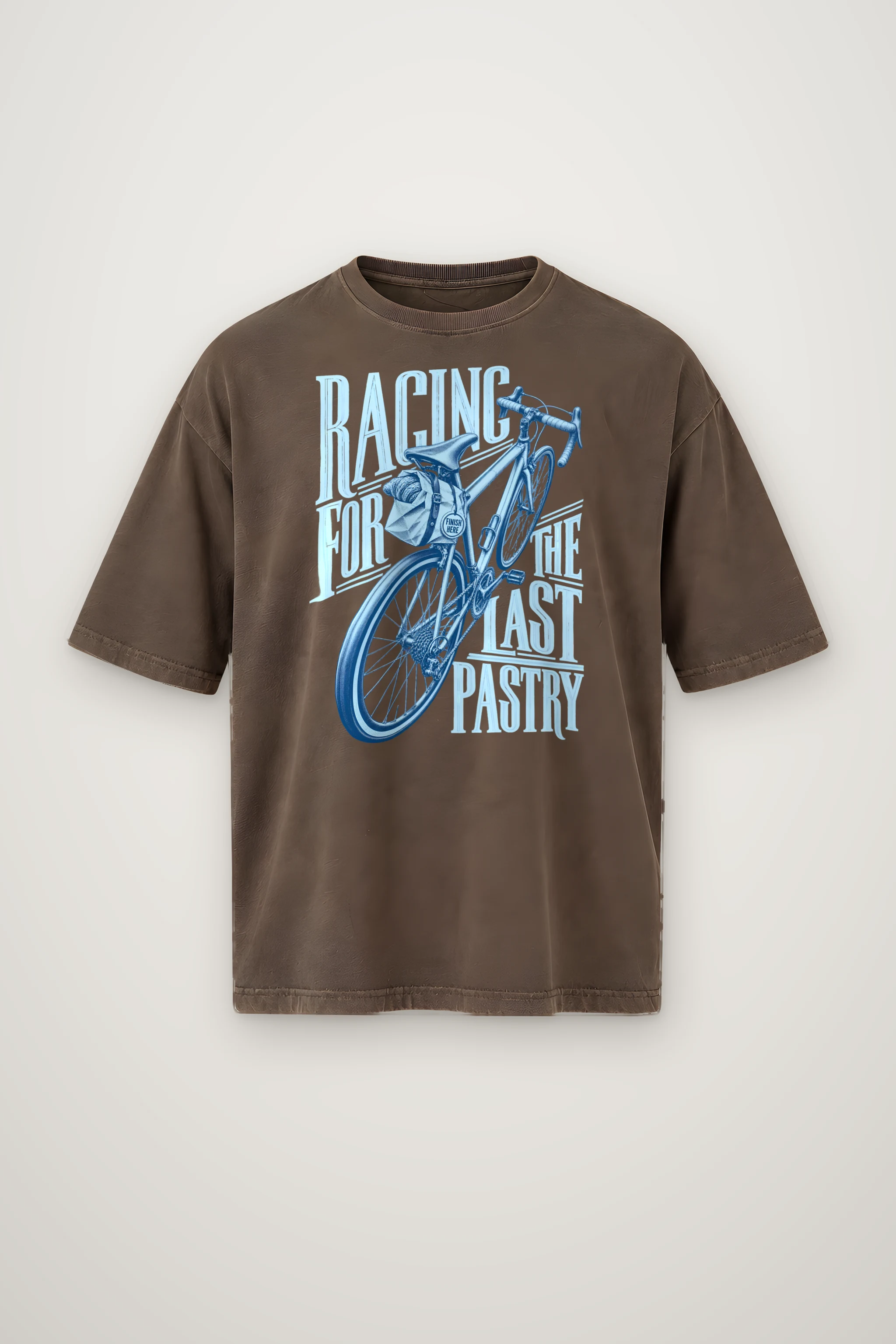 "Racing For The Last Pastry" Men's Oversized Heavyweight Crewneck T-Shirt
