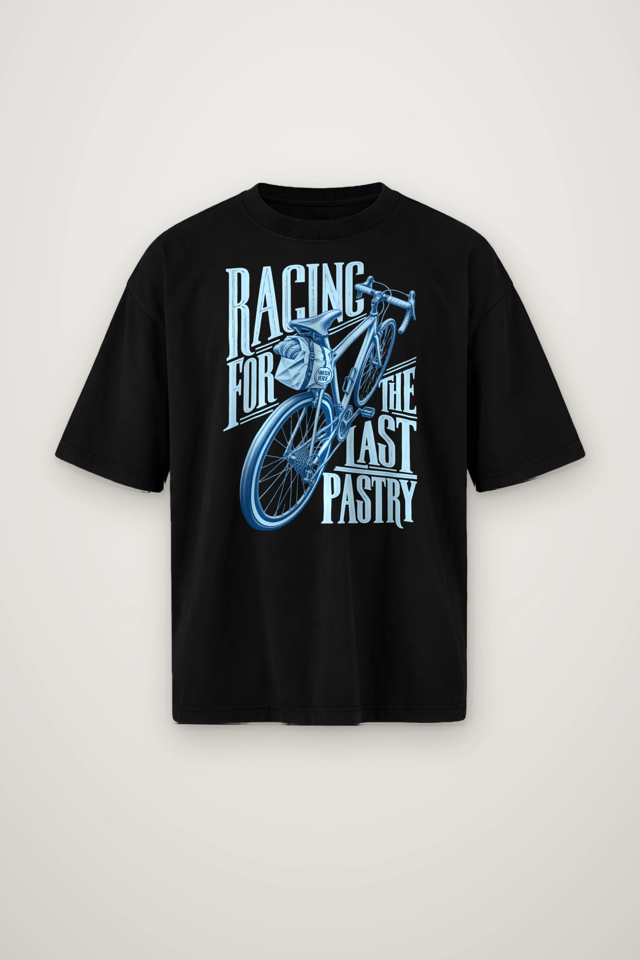 "Racing For The Last Pastry" Men's Oversized Heavyweight Crewneck T-Shirt