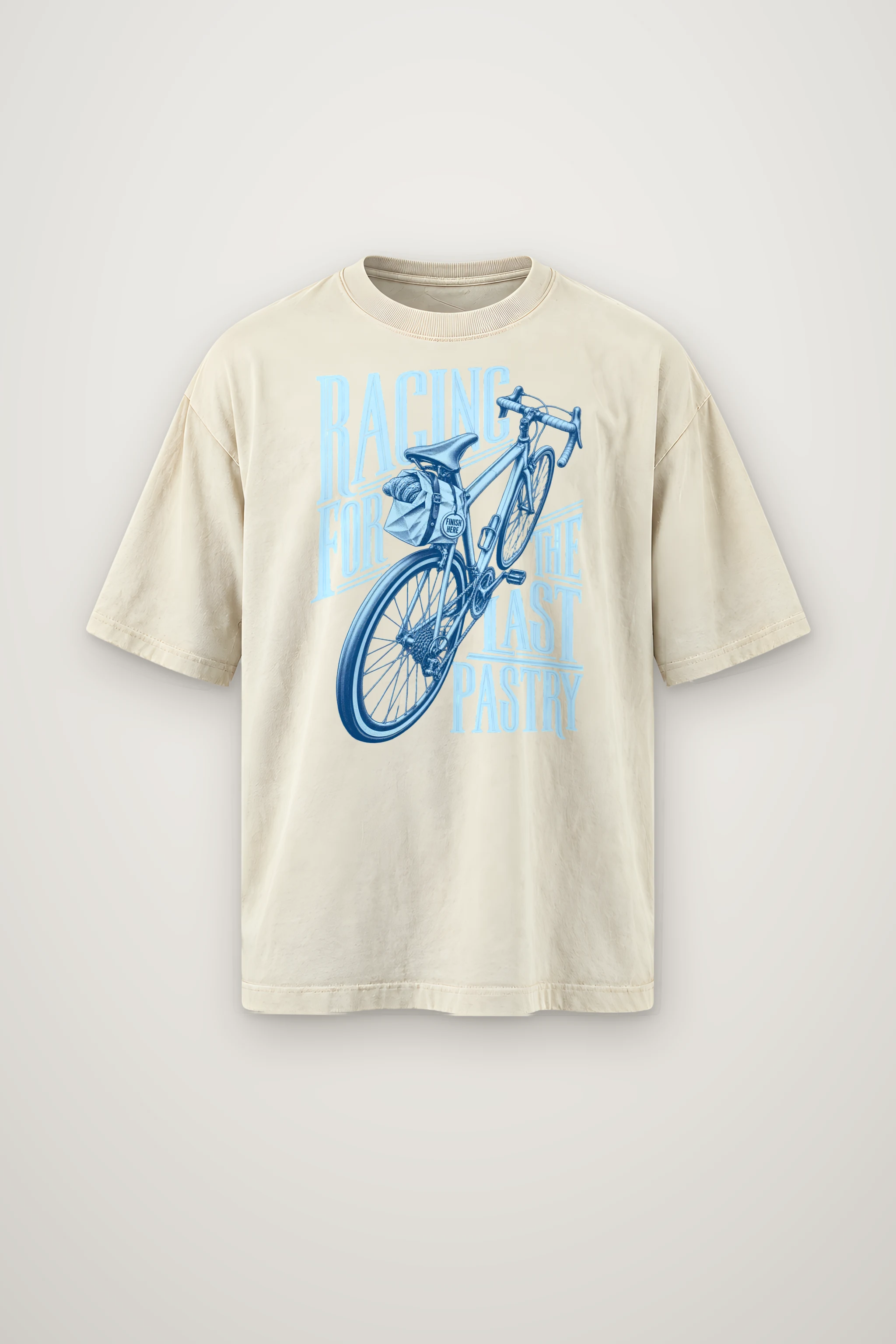 "Racing For The Last Pastry" Men's Oversized Heavyweight Crewneck T-Shirt