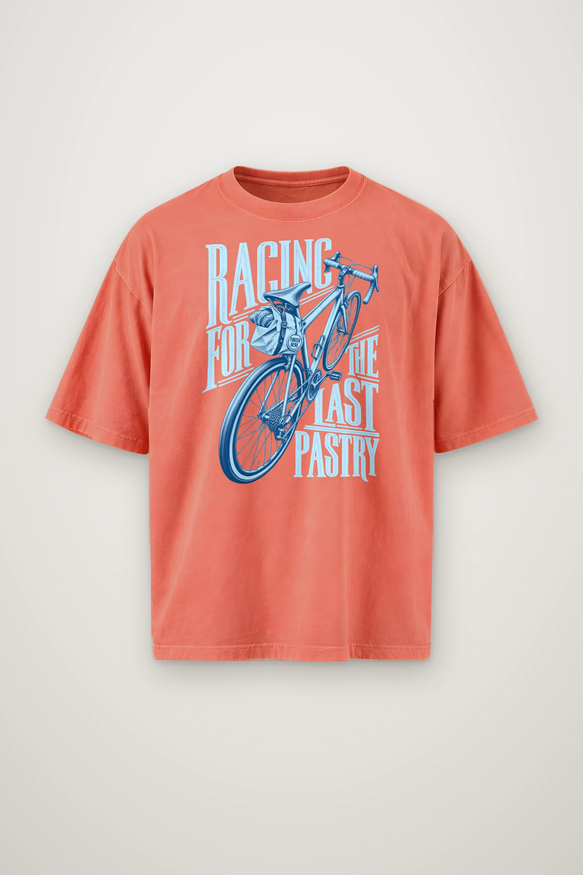 "Racing For The Last Pastry" Men's Oversized Heavyweight Crewneck T-Shirt