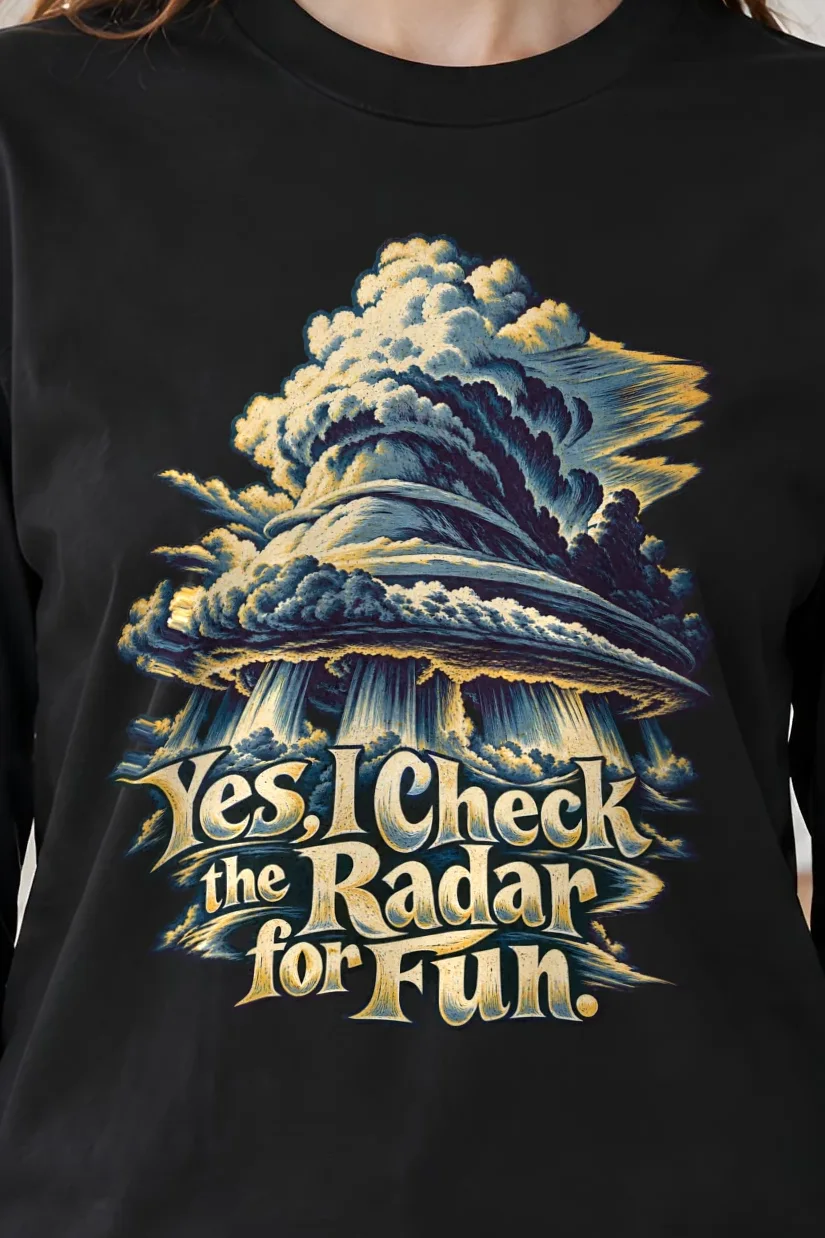 "Radar For Fun" Unisex Longsleeve T-shirt - the graphic up close
