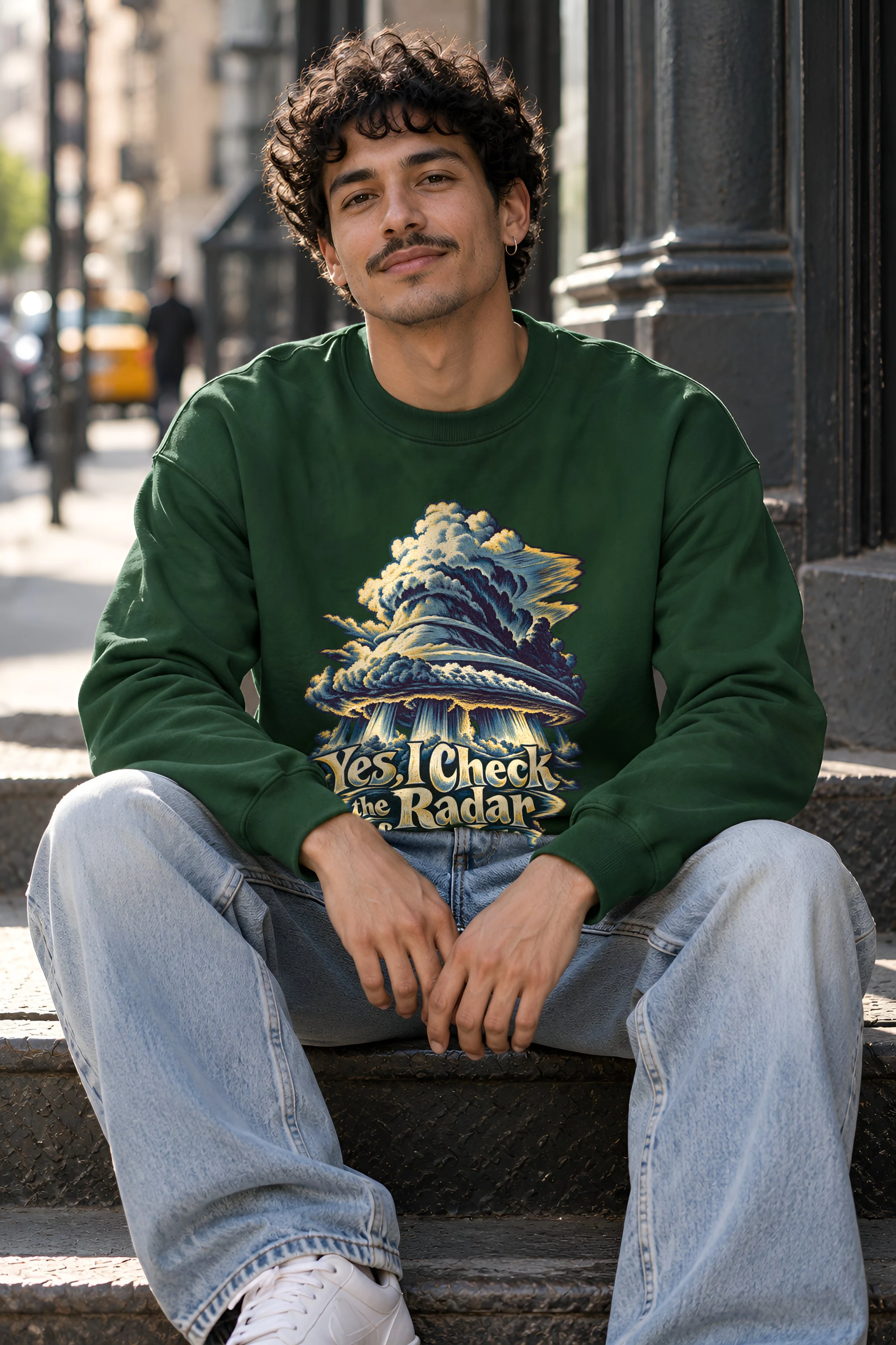 "Radar Storm Cloud" Heavy Blend Unisex Crewneck Sweatshirt