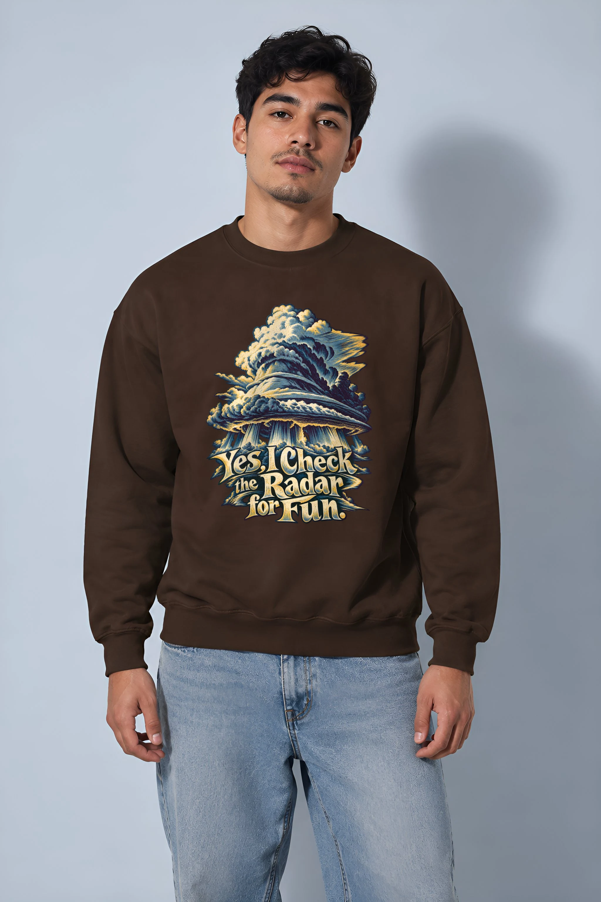 "Radar Storm Cloud" Heavy Blend Unisex Crewneck Sweatshirt