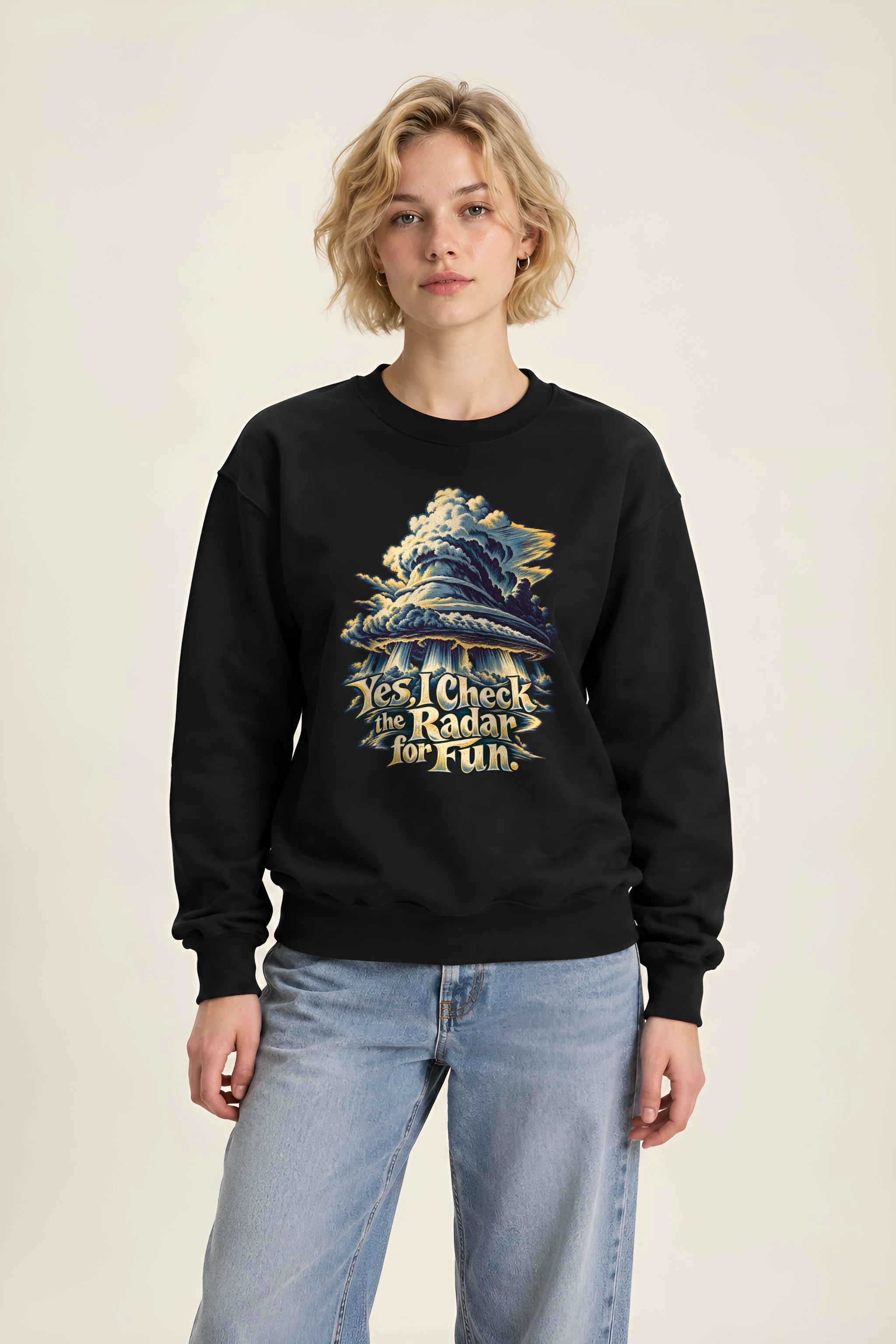 "Radar Storm Cloud" Heavy Blend Unisex Crewneck Sweatshirt