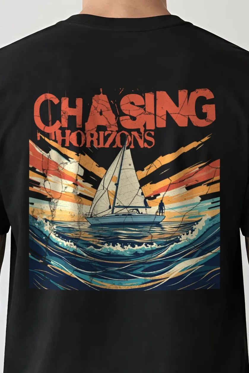 "Radiant Passage" Heavyweight Unisex Crewneck T-shirt - the graphic up close