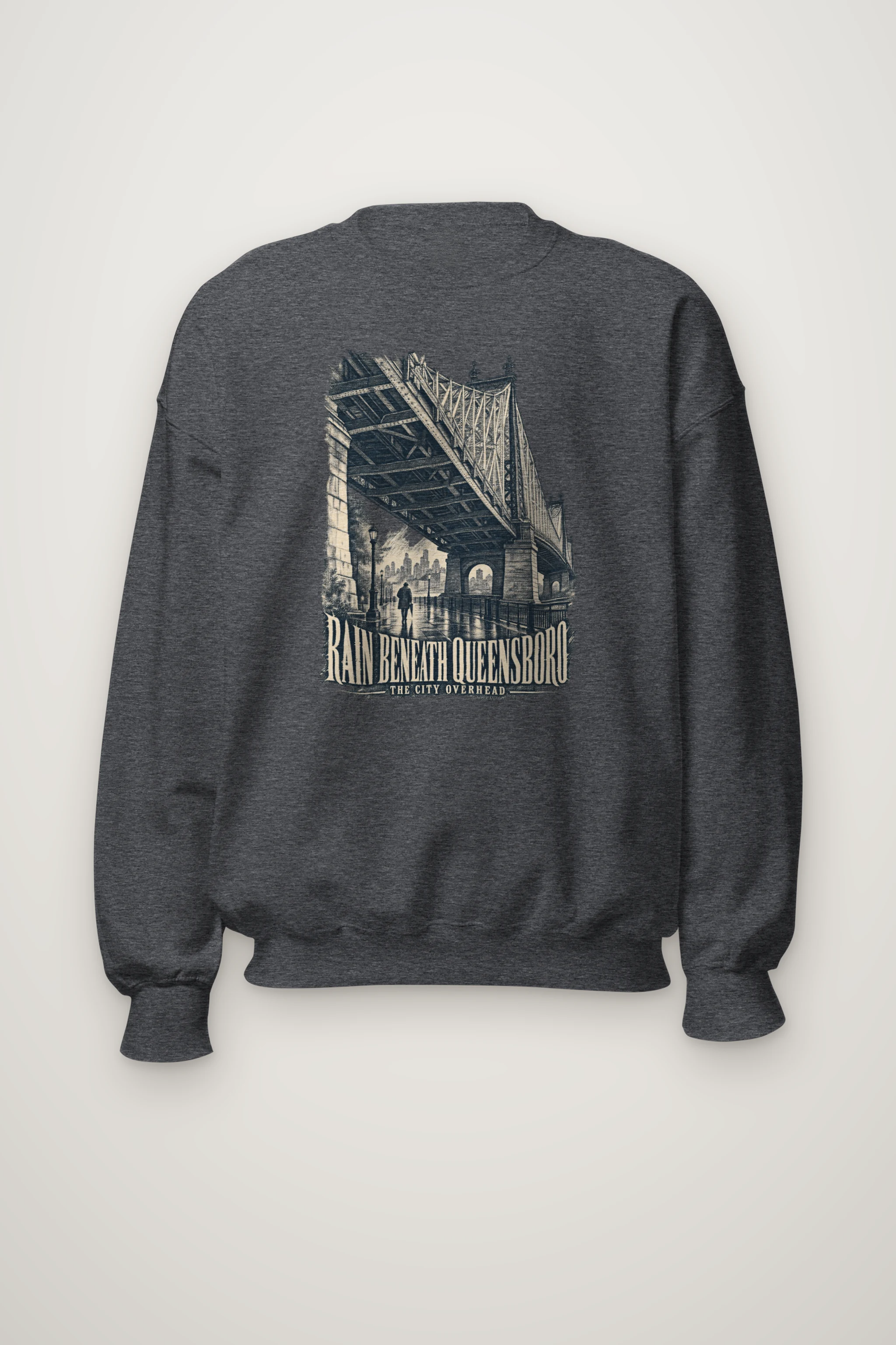 "Rain Beneath Queensboro" Heavy Blend Unisex Crewneck Sweatshirt