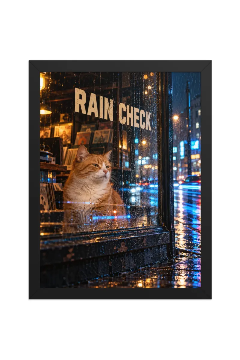 “Rain Check” Premium Wooden Framed Poster