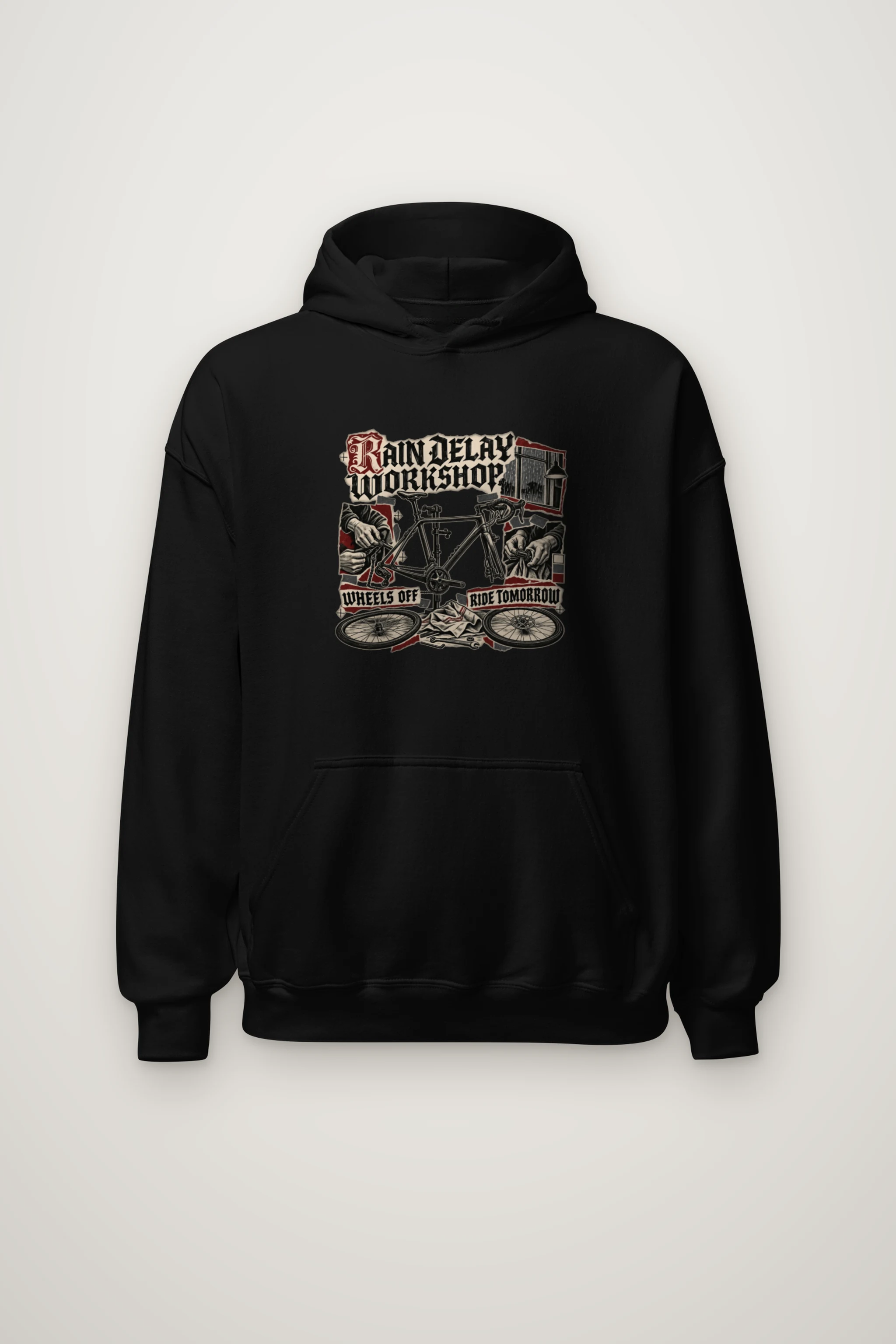 "RAIN DELAY WORKSHOP" Heavy Blend Unisex Pullover Hoodie