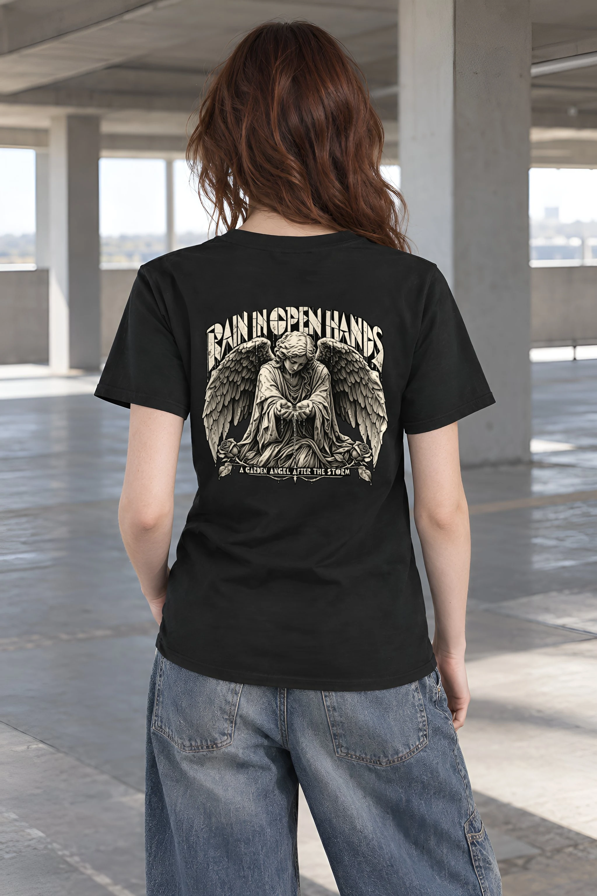 "Rain in Open Hands" Heavyweight Unisex Crewneck T-shirt