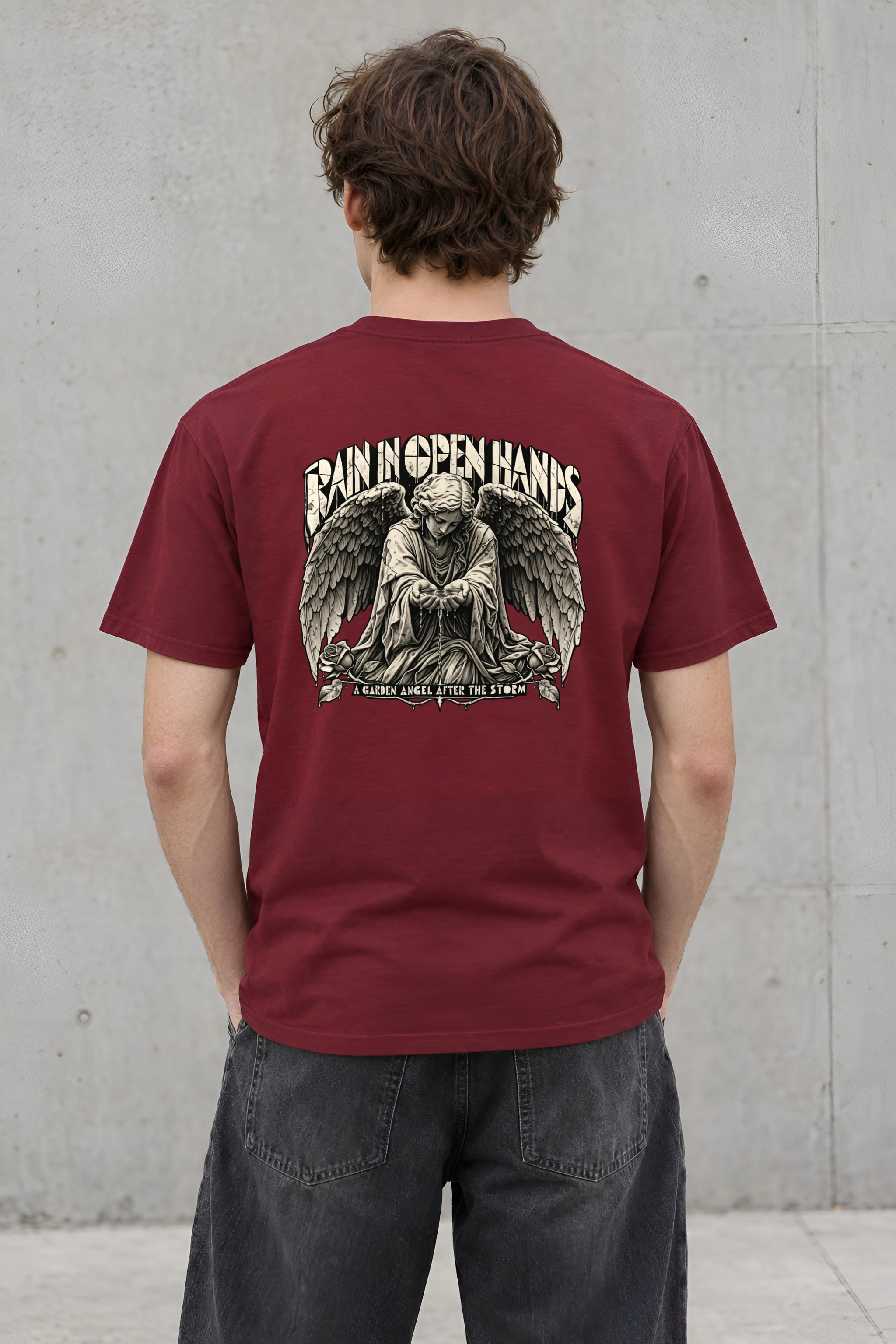 "Rain in Open Hands" Heavyweight Unisex Crewneck T-shirt