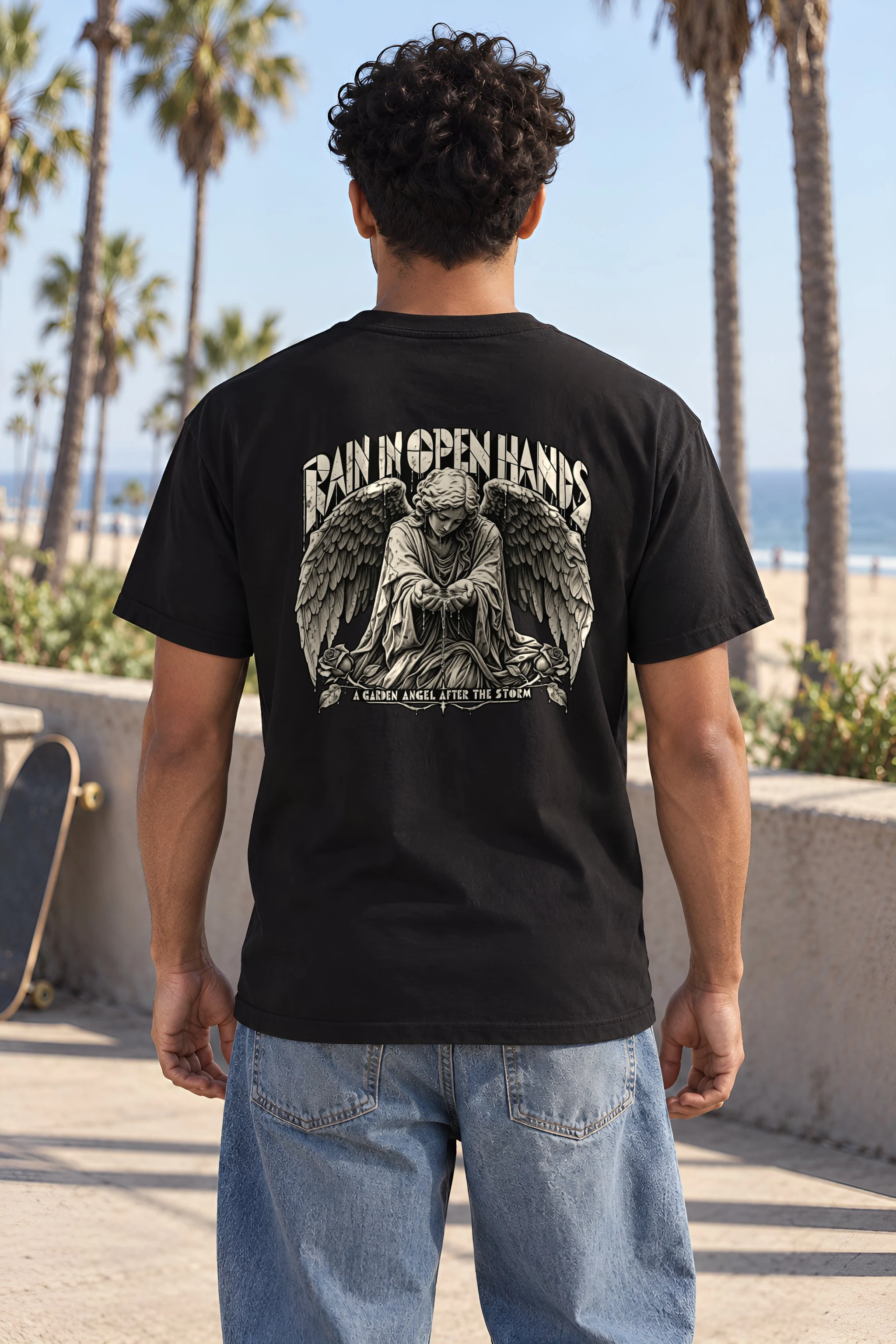 "Rain in Open Hands" Heavyweight Unisex Crewneck T-shirt
