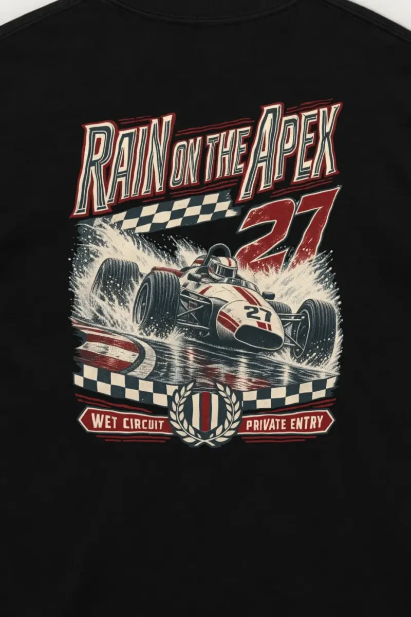 "Rain on the Apex" Unisex Longsleeve T-shirt - the graphic up close