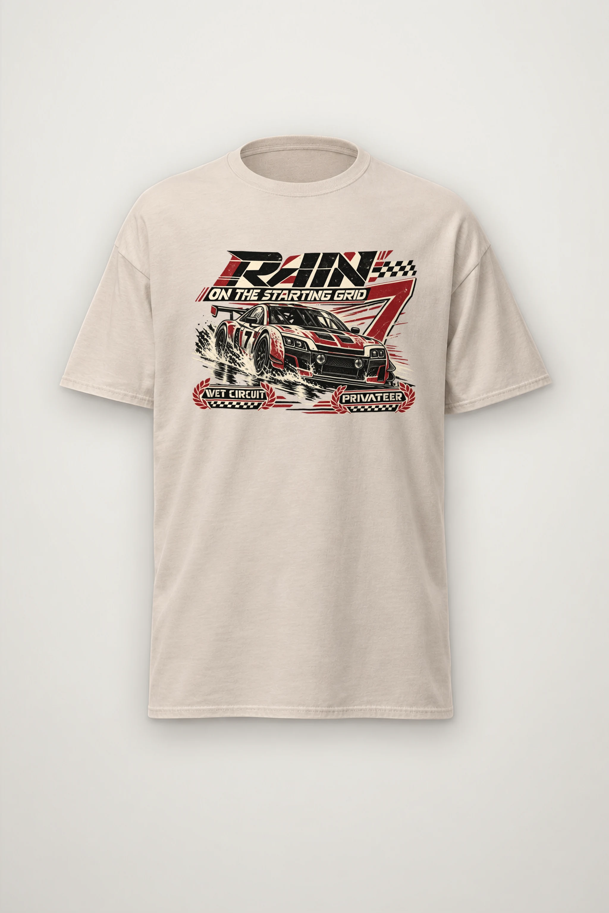 "Rain on the Starting Grid" Heavyweight Unisex Crewneck T-shirt