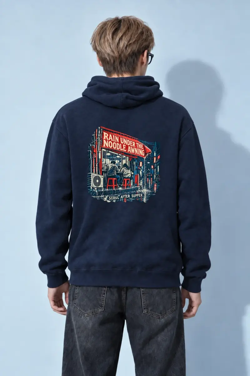 “Rain Under the Noodle Awning” Heavy Blend Unisex Pullover Hoodie