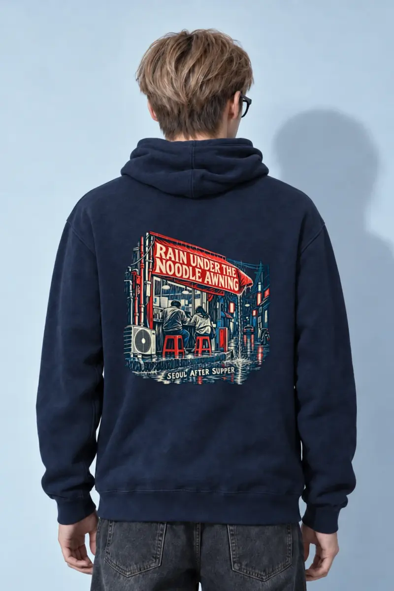 "Rain Under the Noodle Awning" Heavy Blend Unisex Pullover Hoodie