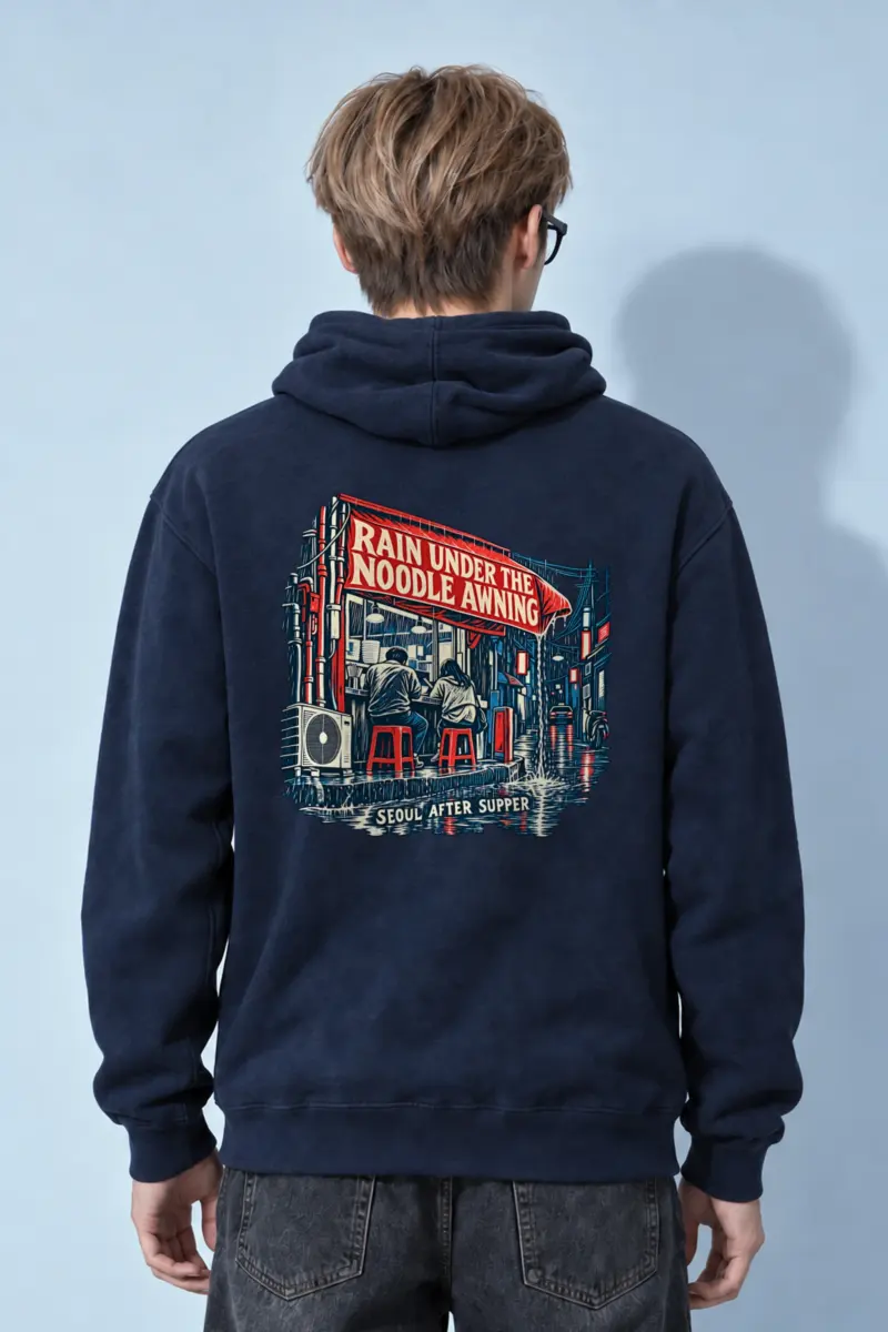"Rain Under the Noodle Awning" Heavy Blend Unisex Pullover Hoodie