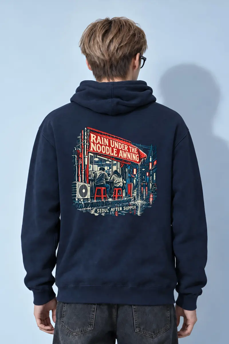 "Rain Under the Noodle Awning" Heavy Blend Unisex Pullover Hoodie