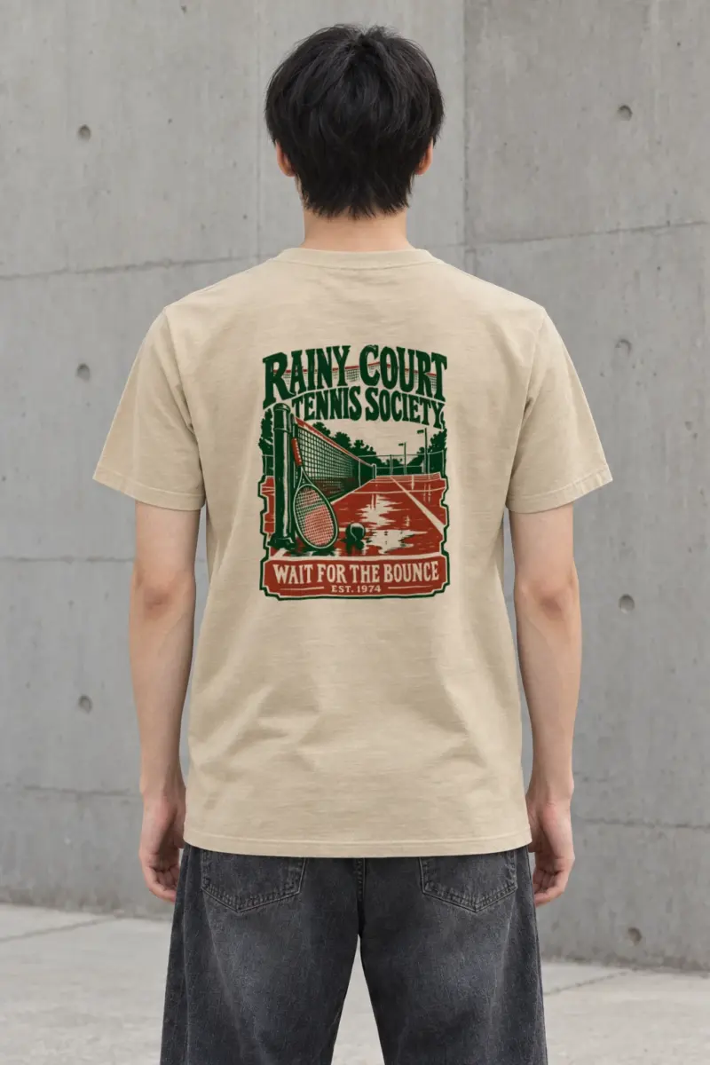 "Rainy Court Tennis Society" Heavyweight Unisex Crewneck T-shirt
