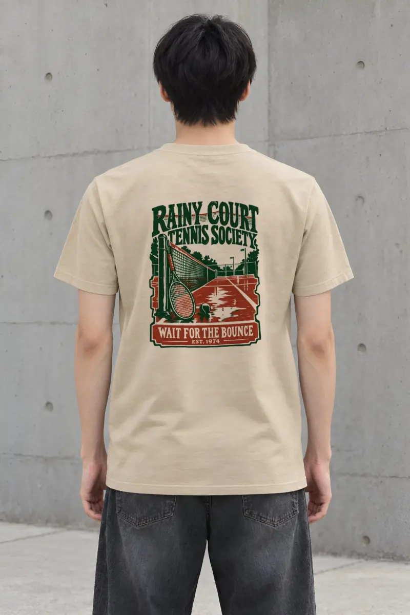 "Rainy Court Tennis Society" Heavyweight Unisex Crewneck T-shirt